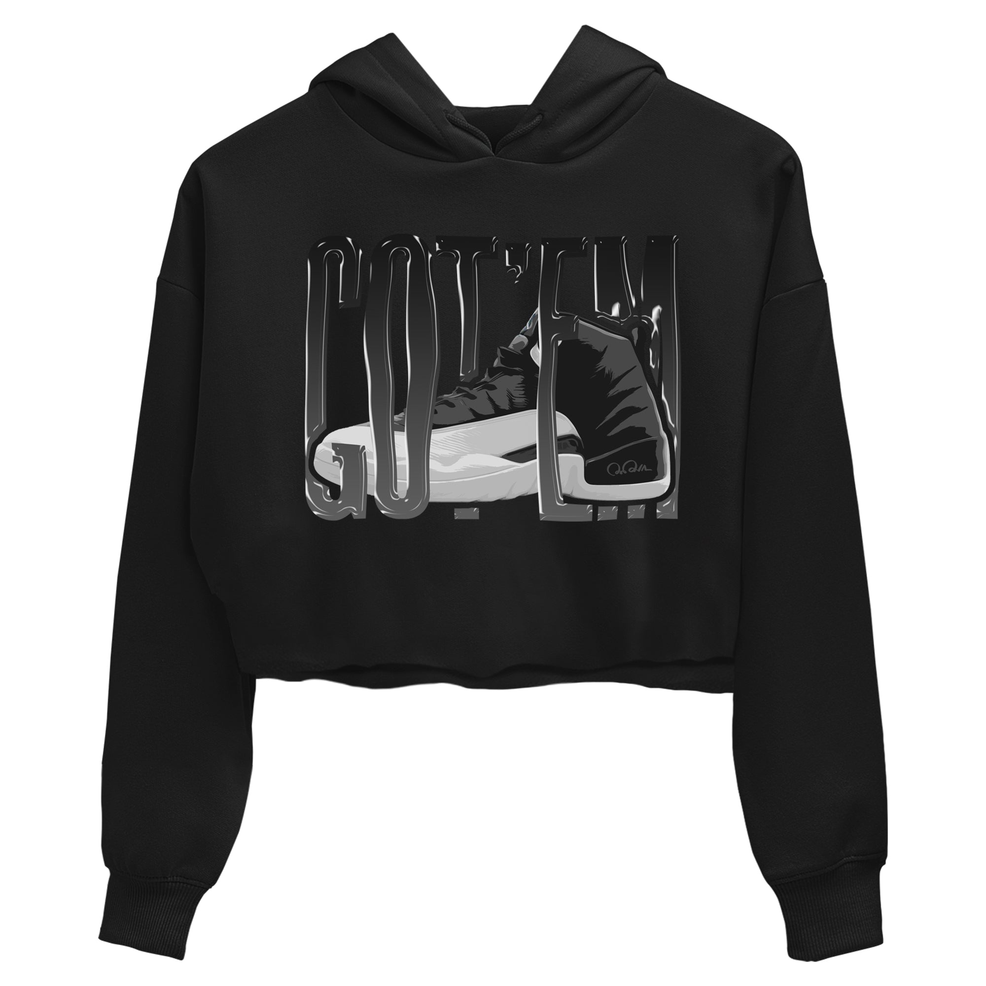 Wiggling Gotem snkmatch Women's Top - Air Jordan 12 Black Wolf Grey