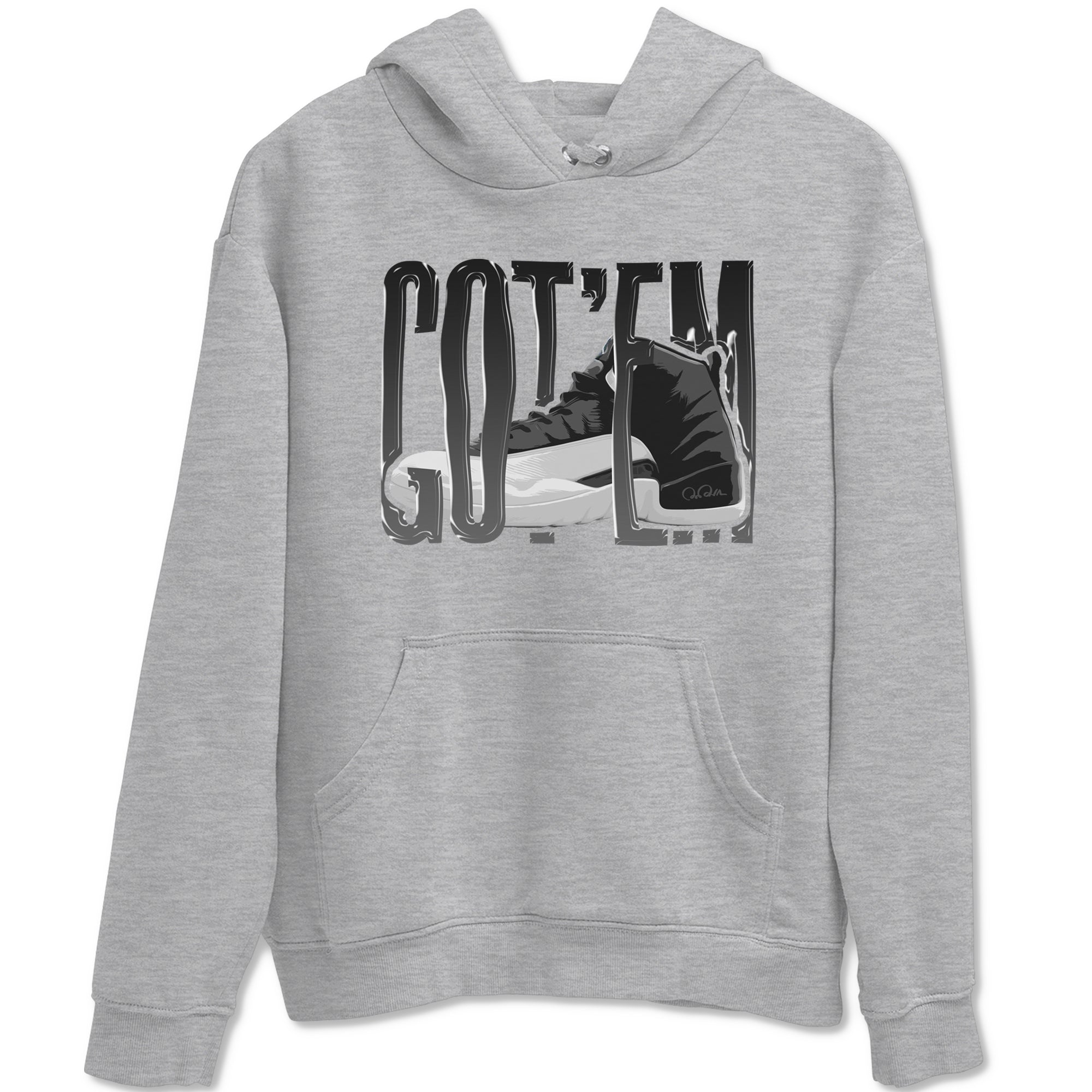 Wiggling Gotem snkmatch Tees - Air Jordan 12 Black Wolf Grey