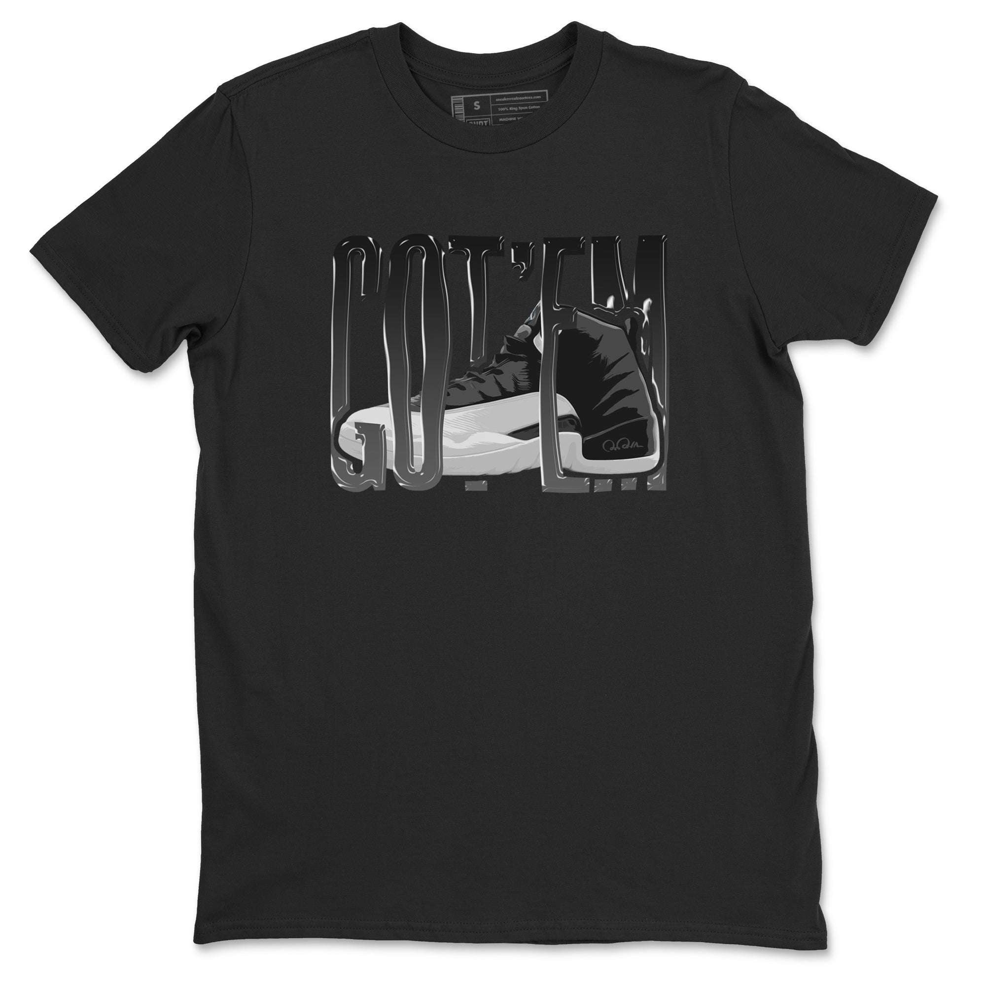 Wiggling Gotem snkmatch Tees - Air Jordan 12 Black Wolf Grey