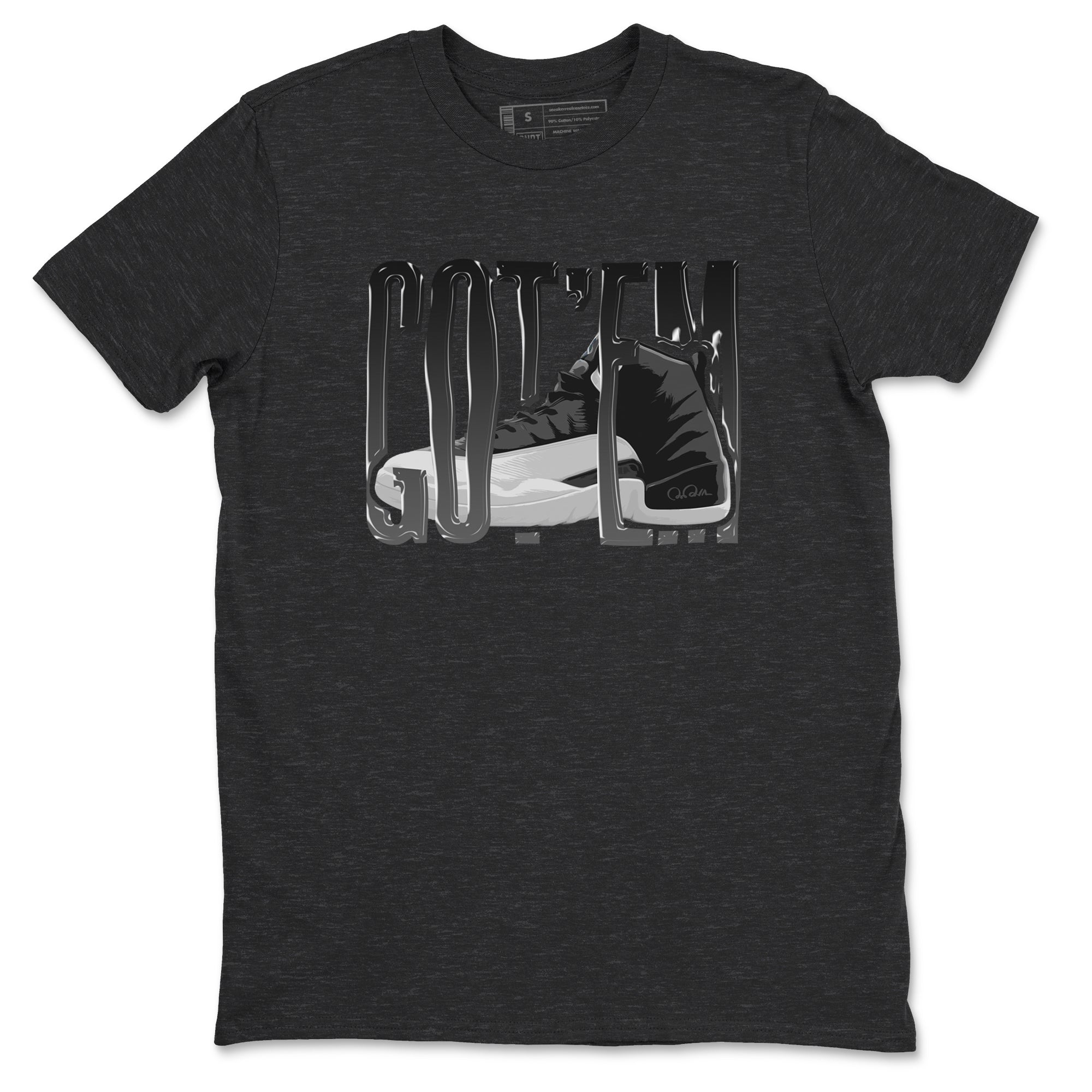 Wiggling Gotem snkmatch Tees - Air Jordan 12 Black Wolf Grey