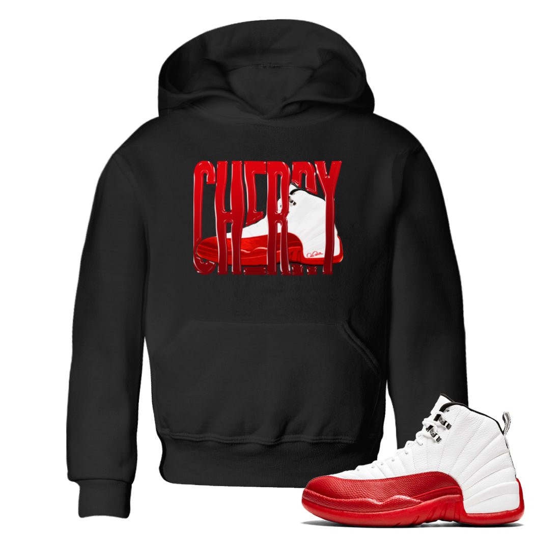 Wiggling Gotem Kids Tops - Air Jordan 12 Cherry