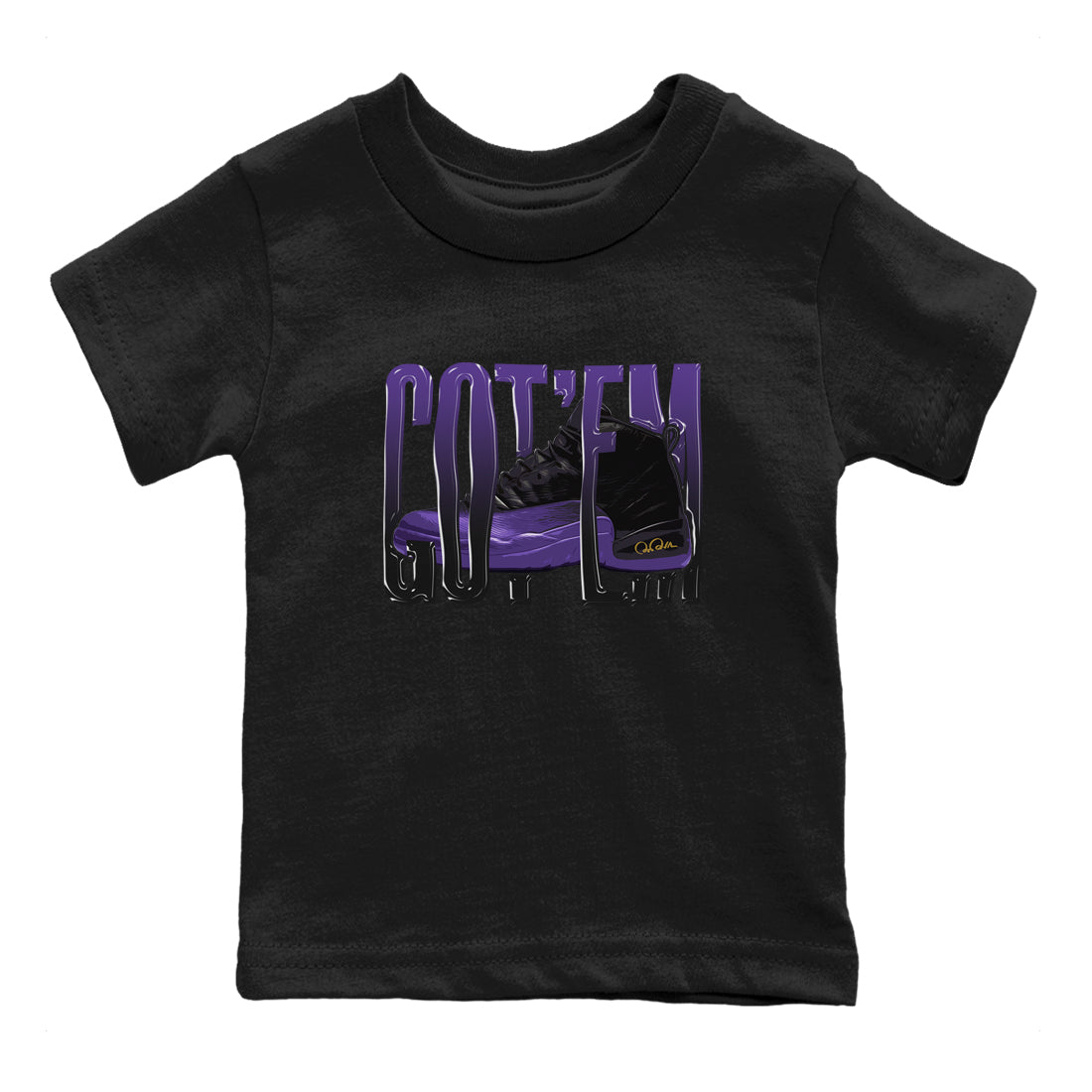 Wiggling Gotem Kids Tops - Air Jordan 12 Field Purple