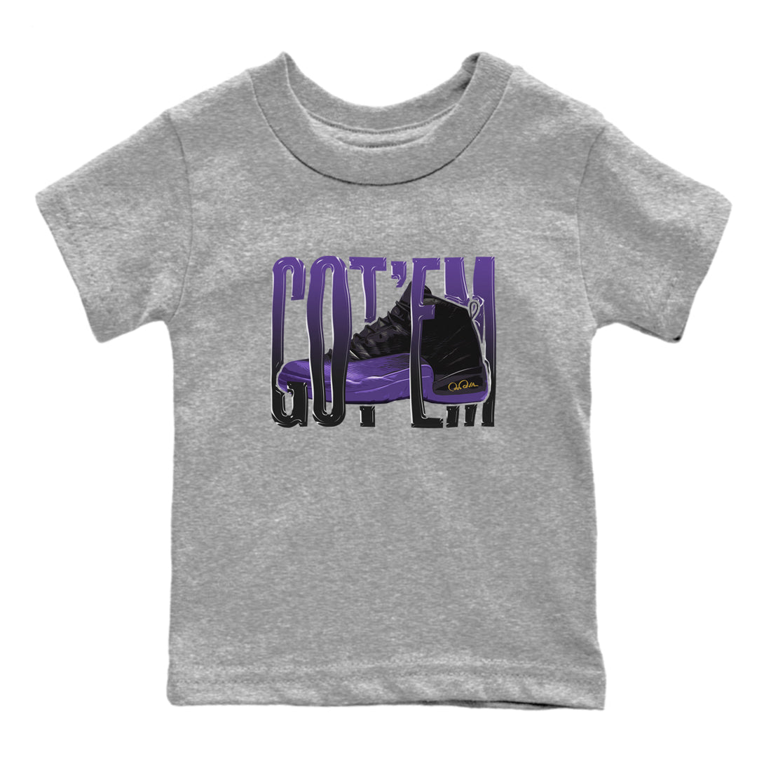 Wiggling Gotem Kids Tops - Air Jordan 12 Field Purple