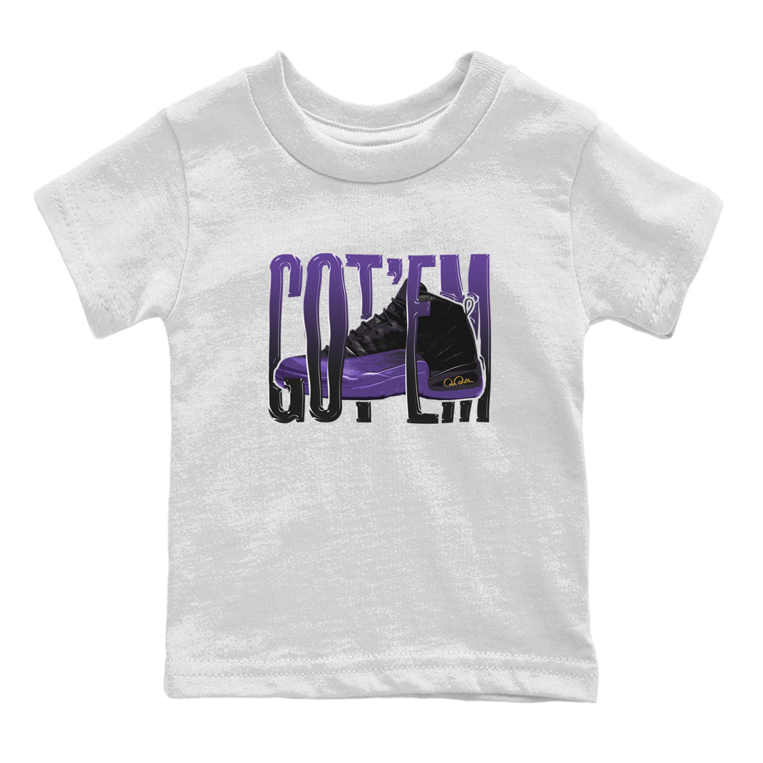 Wiggling Gotem Kids Tops - Air Jordan 12 Field Purple