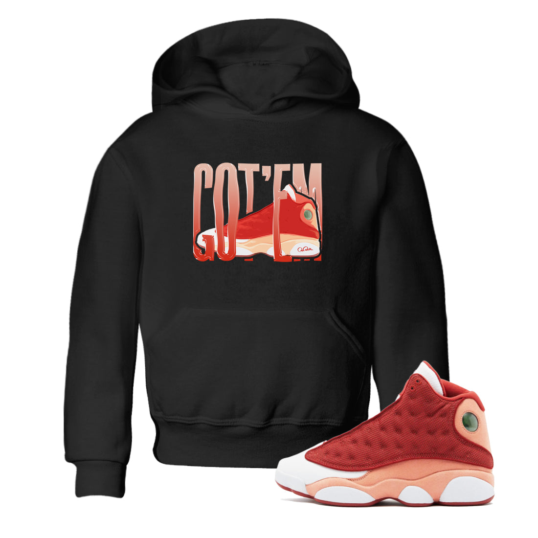 Wiggling Gotem snkmatch Tees Kids - Air Jordan 13 Dune Red