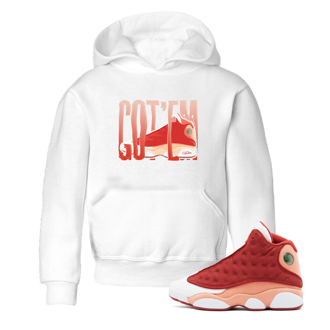 Wiggling Gotem snkmatch Tees Kids - Air Jordan 13 Dune Red