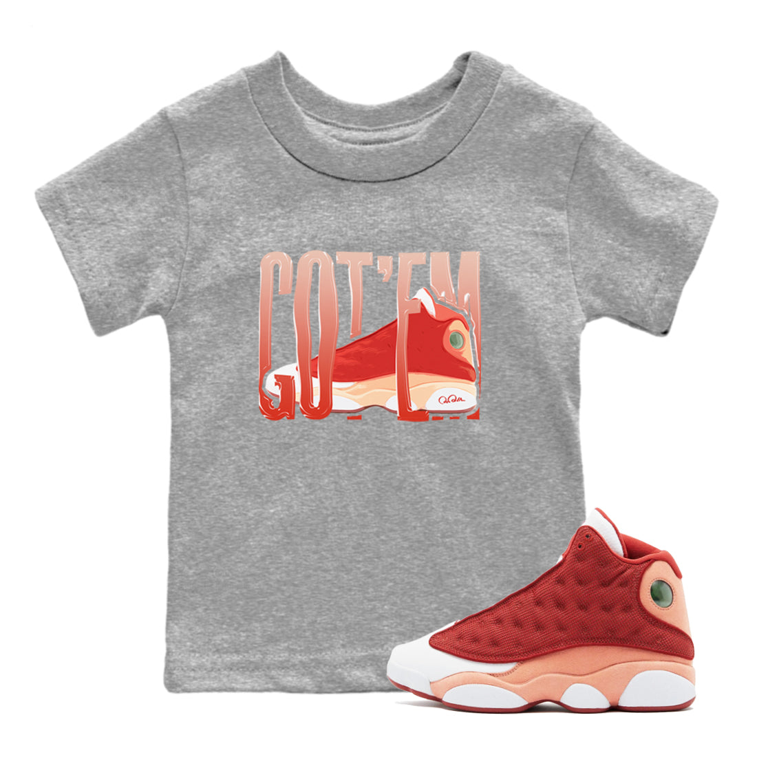 Wiggling Gotem snkmatch Tees Kids - Air Jordan 13 Dune Red