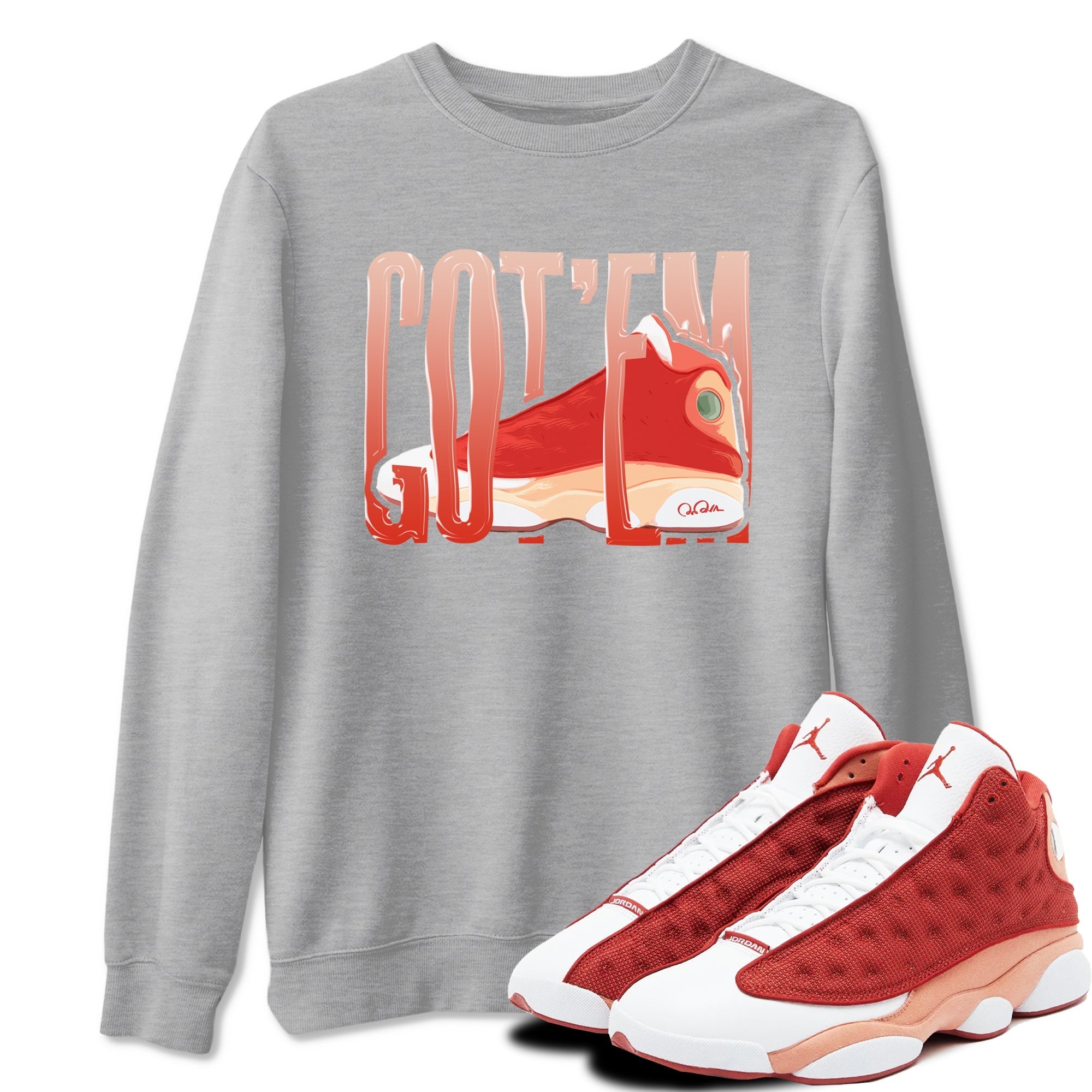 Wiggling Gotem snkmatch Tees - Air Jordan 13 Dune Red