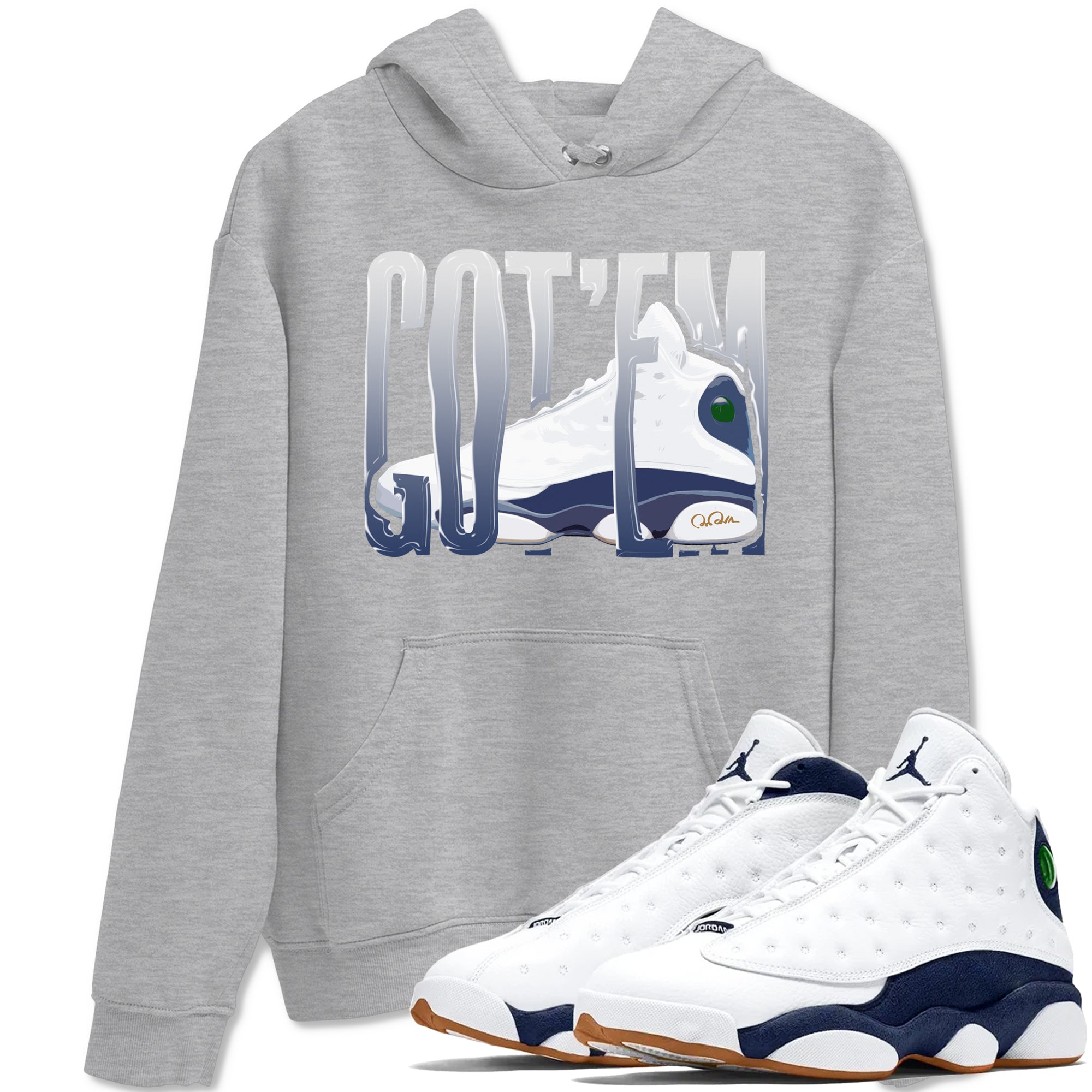 Wiggling Gotem snkmatch Tees - Air Jordan 13 Midnight Navy