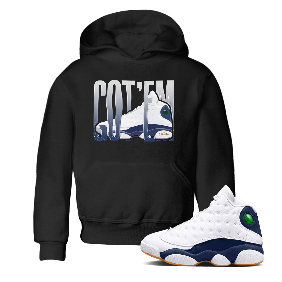 Wiggling Gotem snkmatch Tees Kids - Air Jordan 13 Midnight Navy