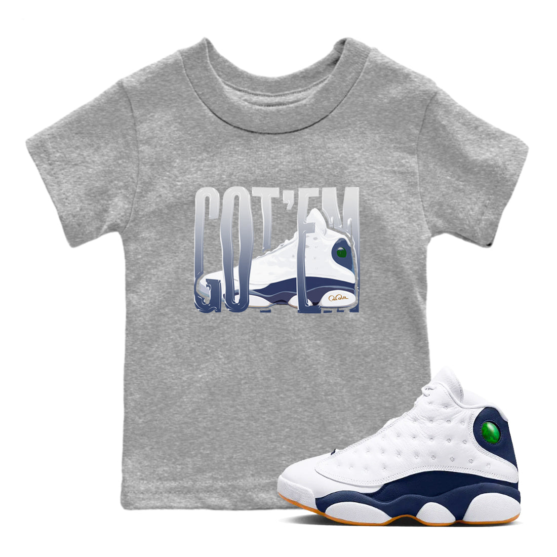 Wiggling Gotem snkmatch Tees Kids - Air Jordan 13 Midnight Navy