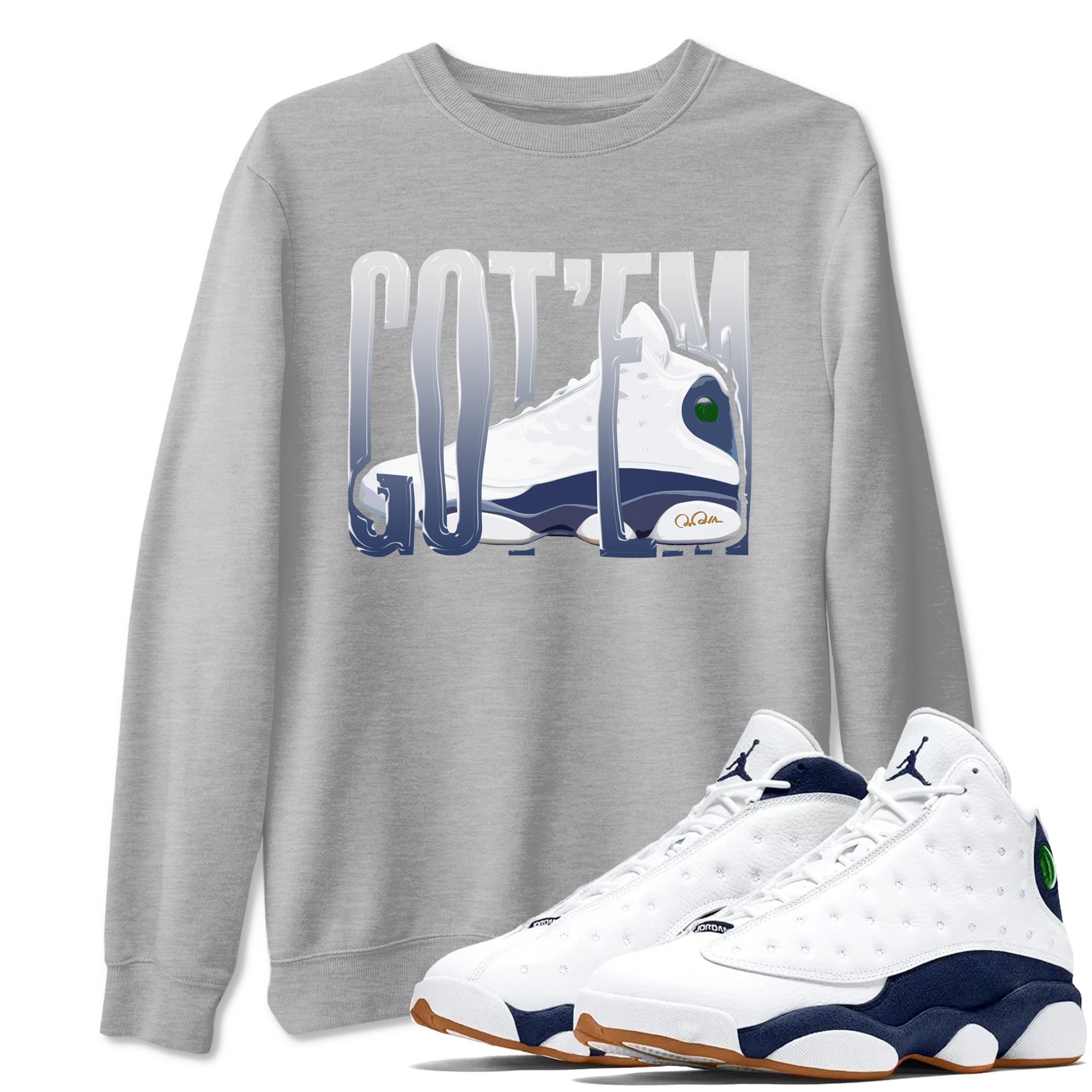 Wiggling Gotem snkmatch Tees - Air Jordan 13 Midnight Navy
