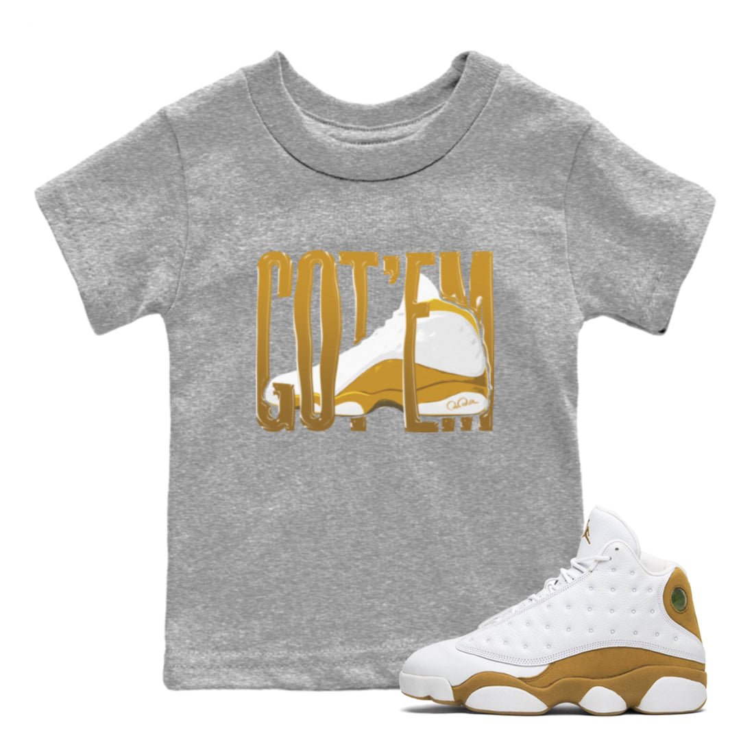 Wiggling Gotem Kids Tops - Air Jordan 13 Wheat