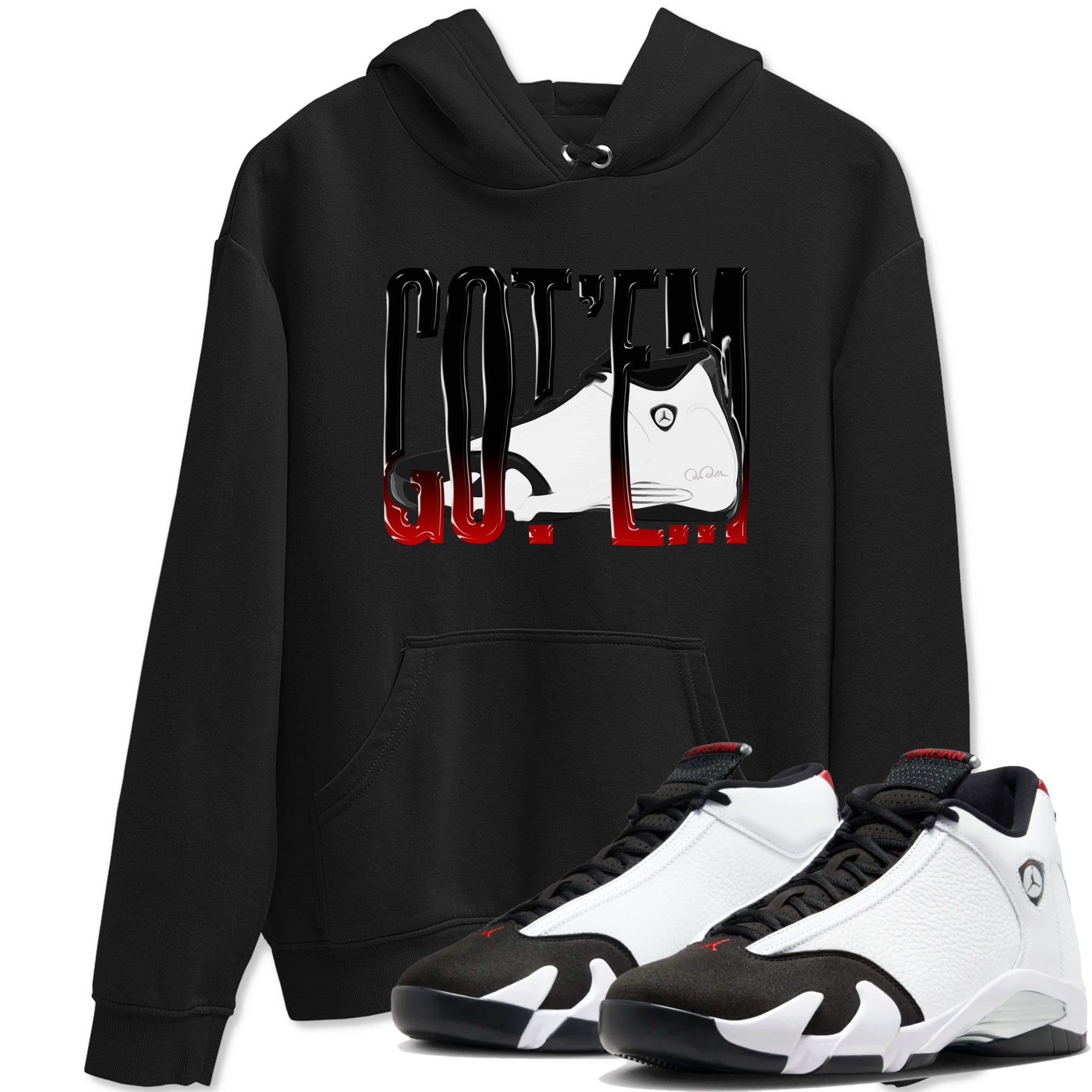 Wiggling Gotem snkmatch Tees - Air Jordan 14 Black Toe