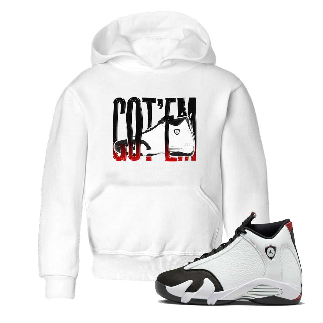 Wiggling Gotem snkmatch Tees Kids - Air Jordan 14 Black Toe