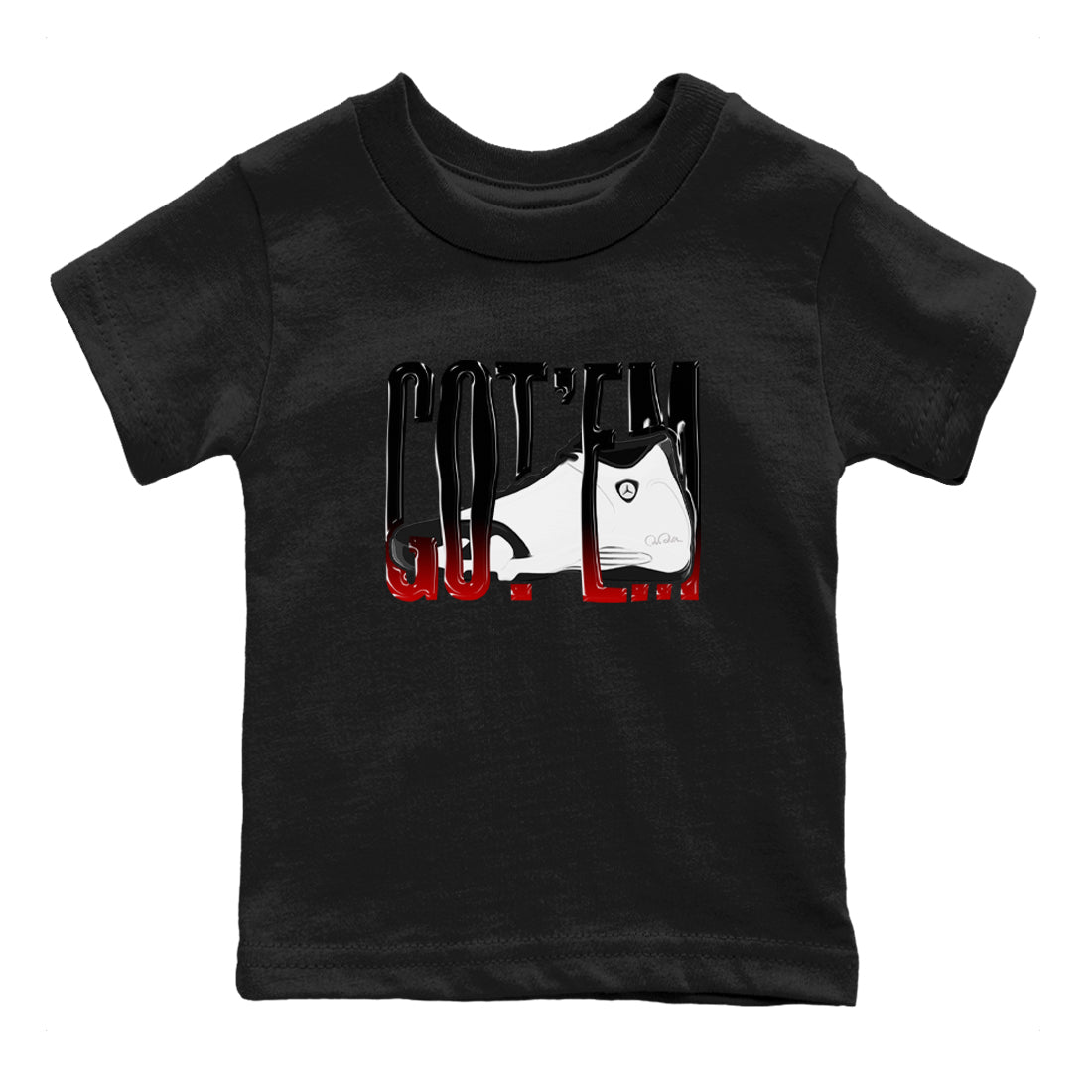 Wiggling Gotem snkmatch Tees Kids - Air Jordan 14 Black Toe