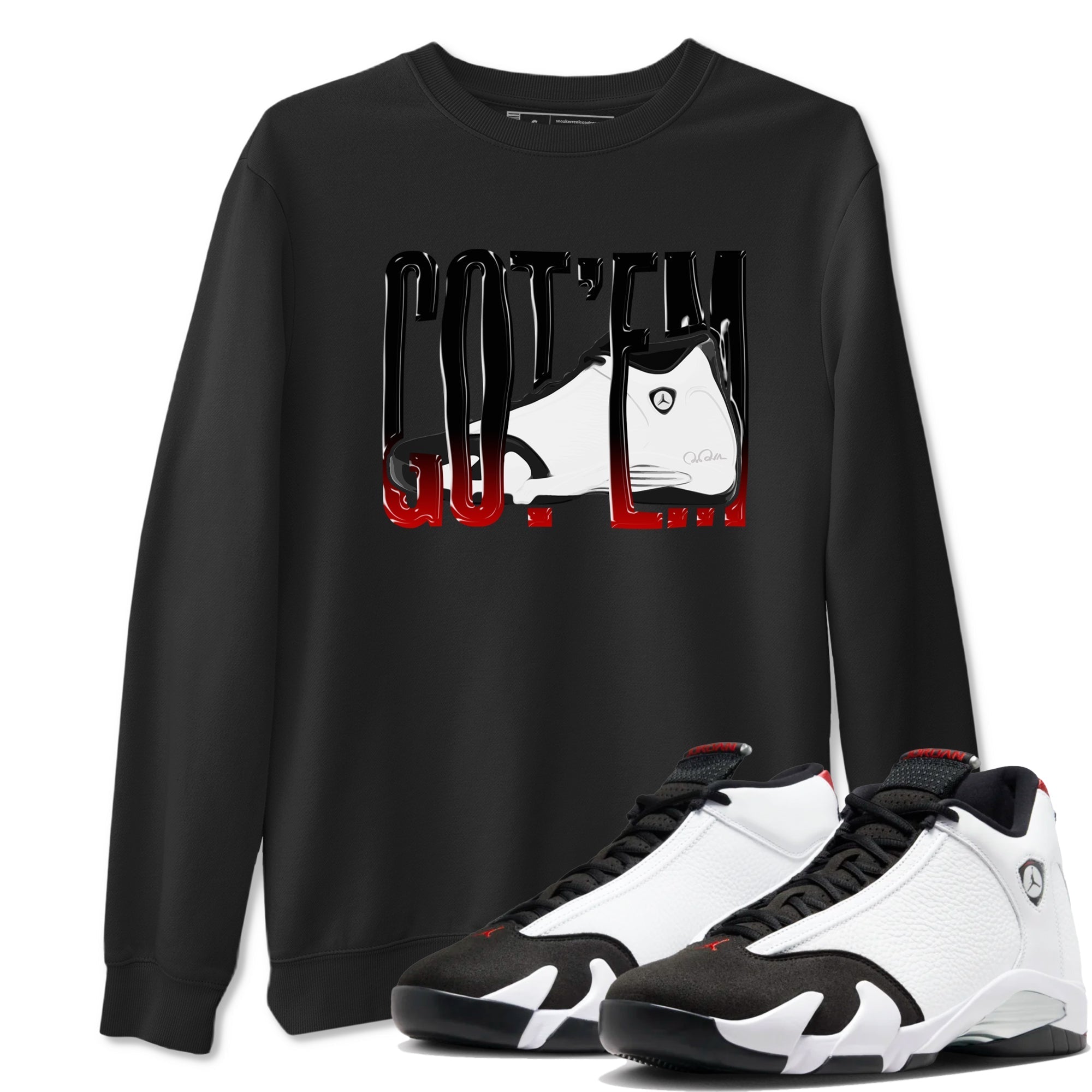 Wiggling Gotem snkmatch Tees - Air Jordan 14 Black Toe