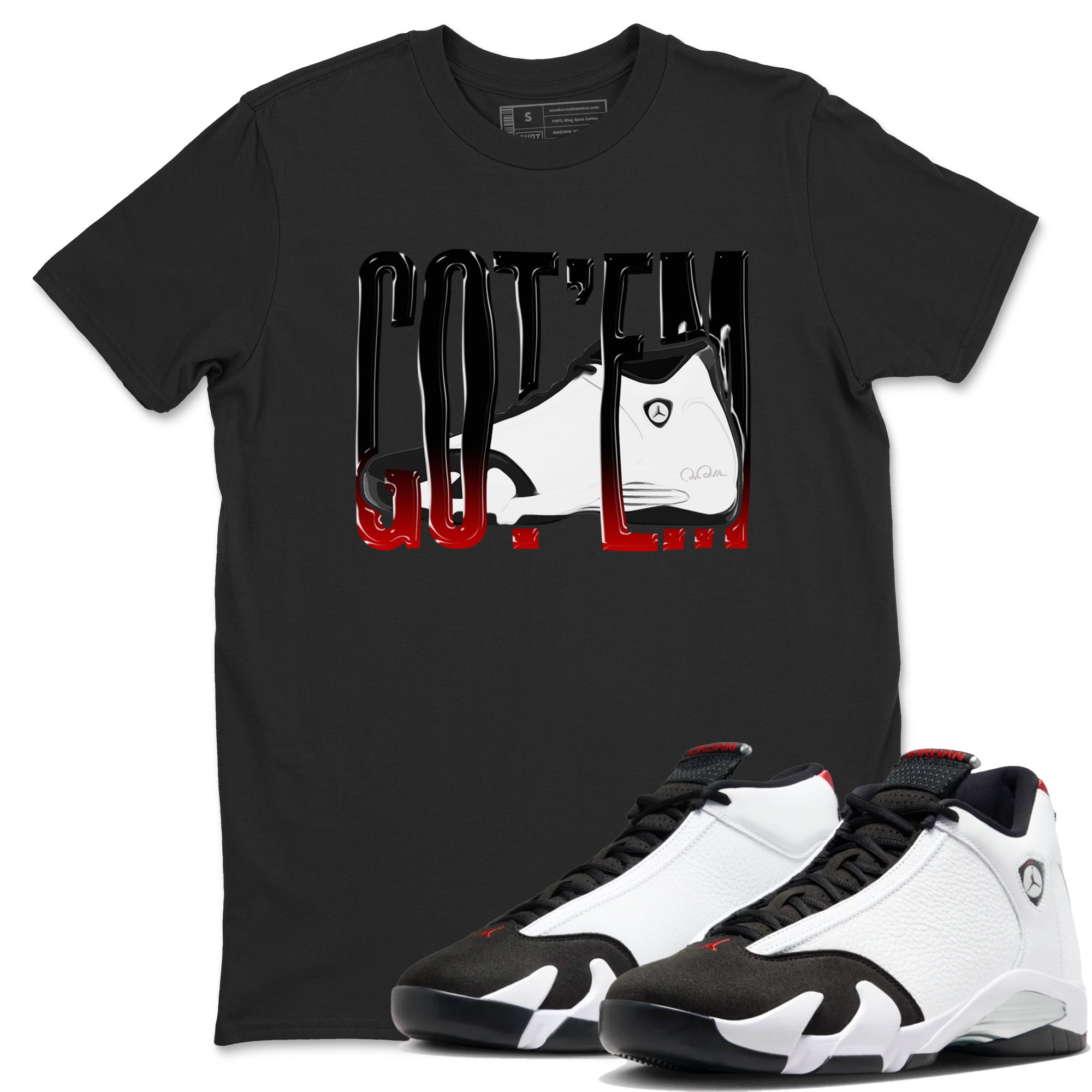 Wiggling Gotem snkmatch Tees - Air Jordan 14 Black Toe