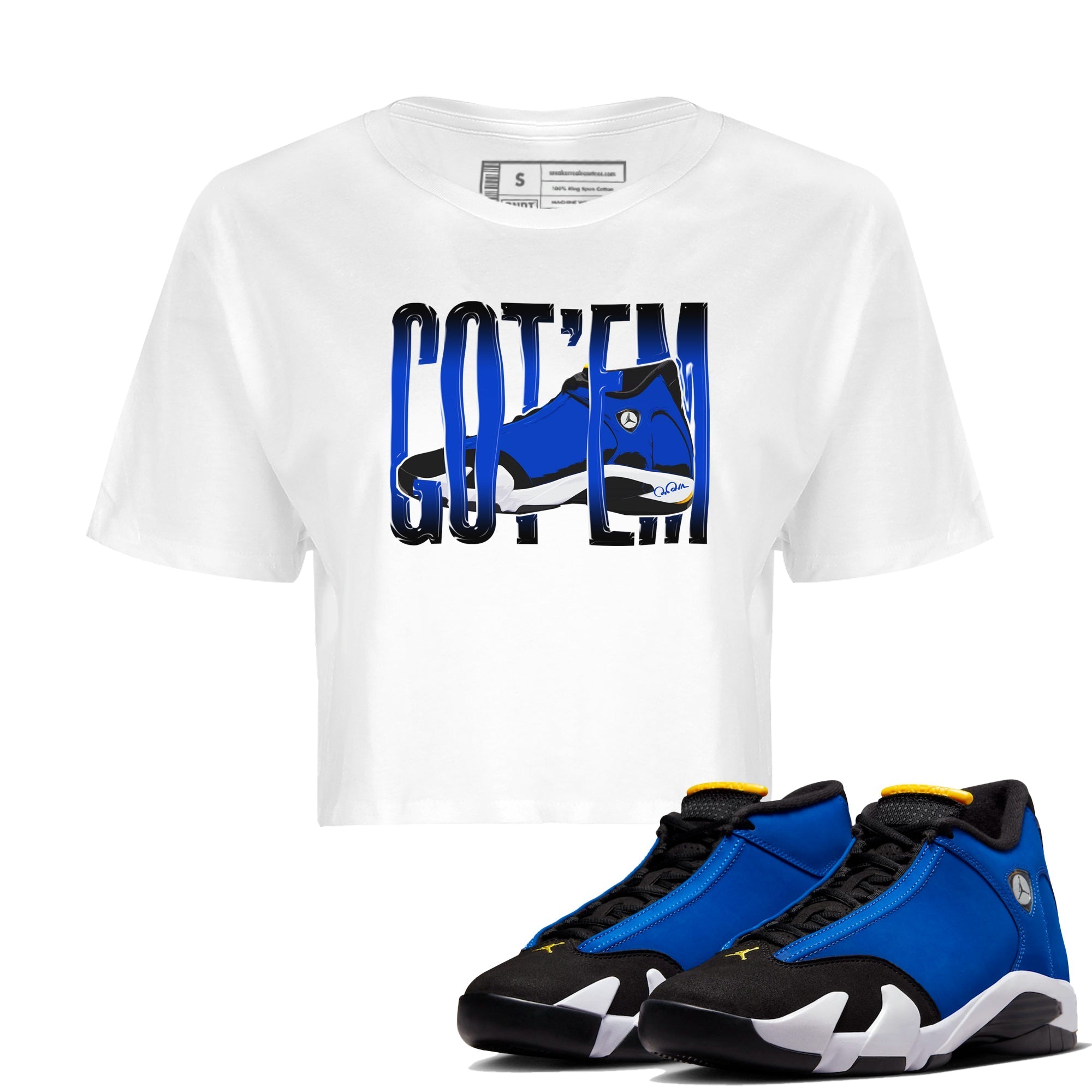 Wiggling Gotem Women's Tops - Air Jordan 14 Laney