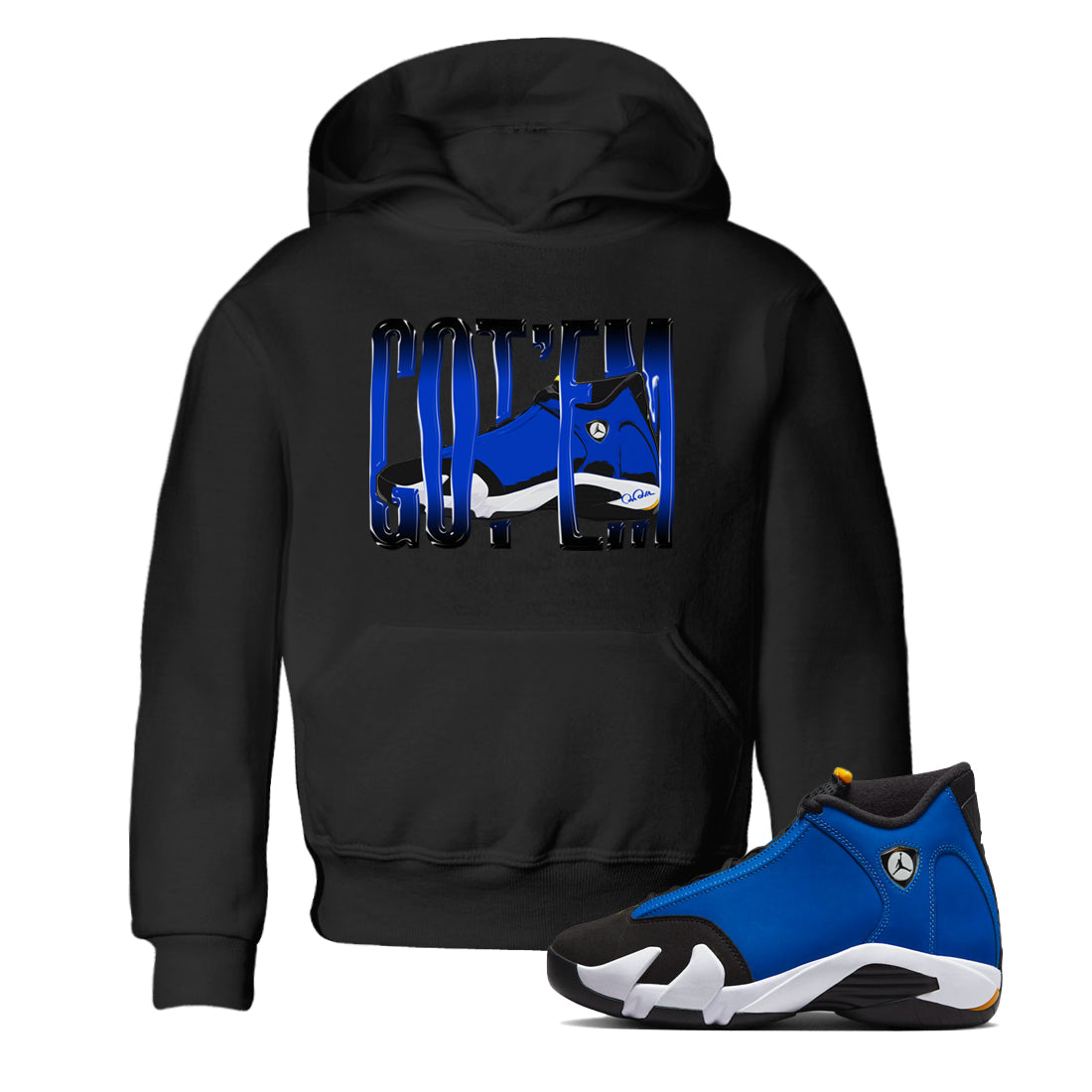 Wiggling Gotem Kids Tops - Air Jordan 14 Laney