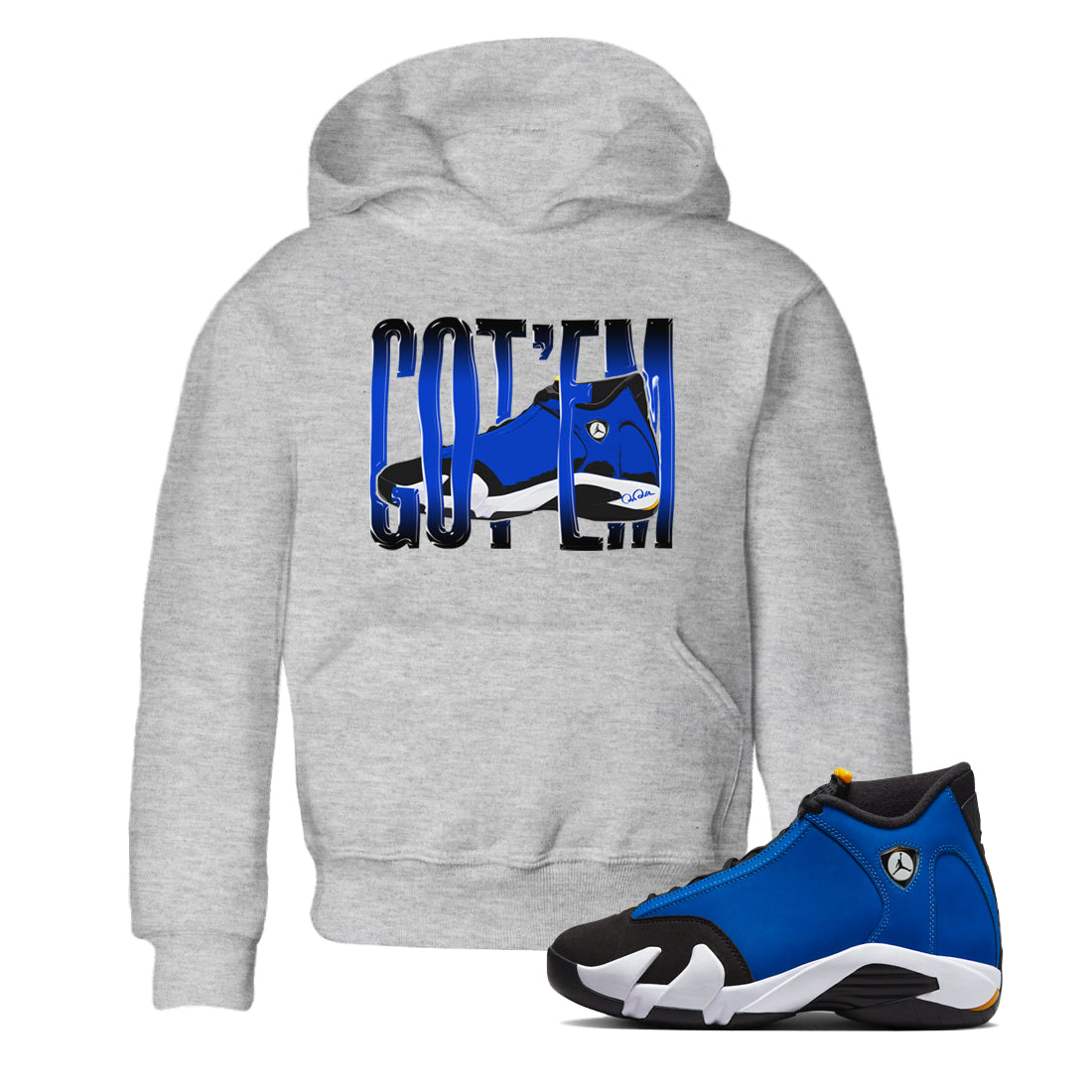 Wiggling Gotem Kids Tops - Air Jordan 14 Laney