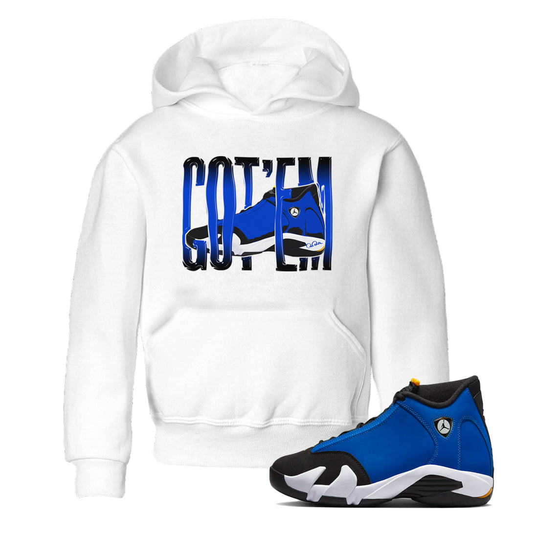 Wiggling Gotem Kids Tops - Air Jordan 14 Laney