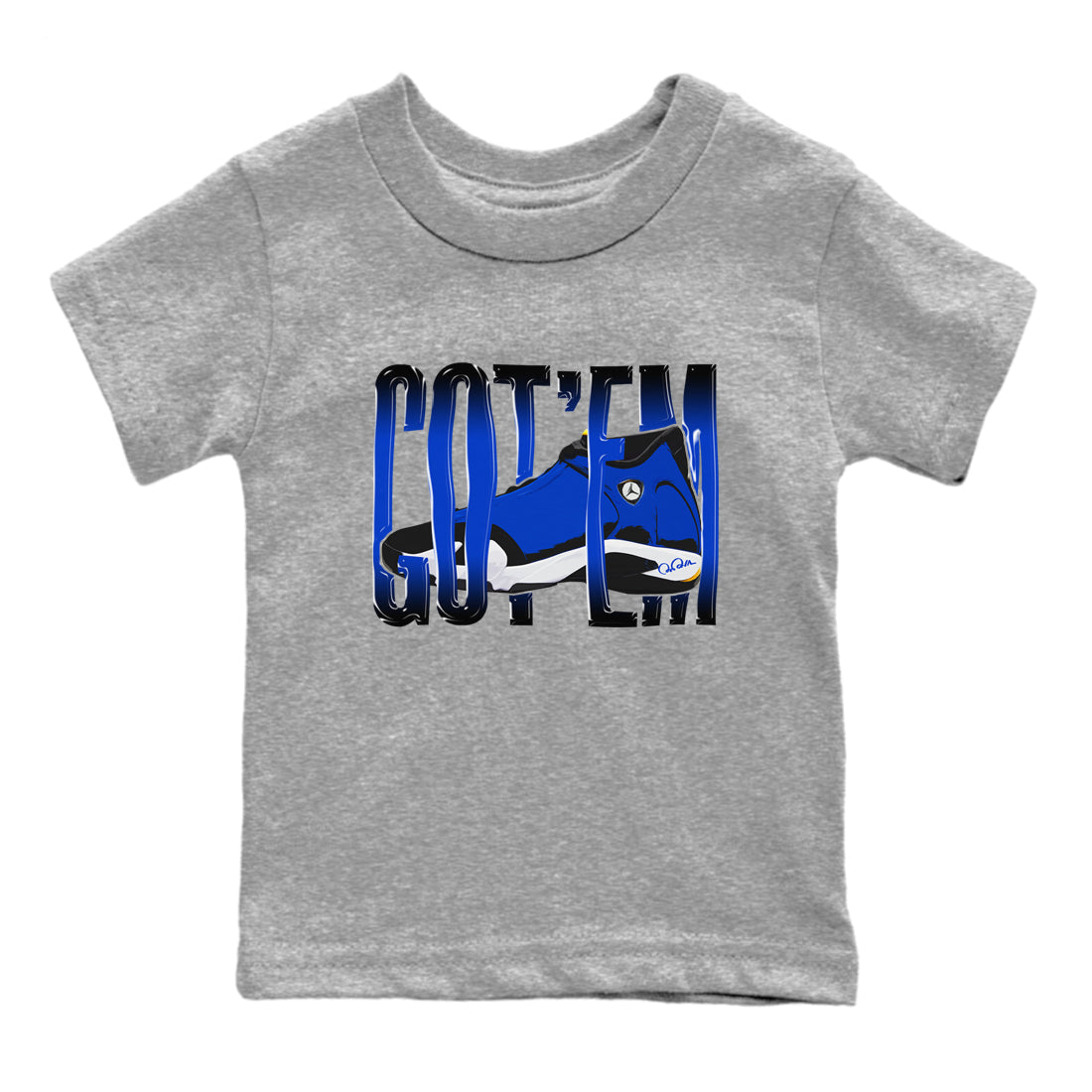 Wiggling Gotem Kids Tops - Air Jordan 14 Laney