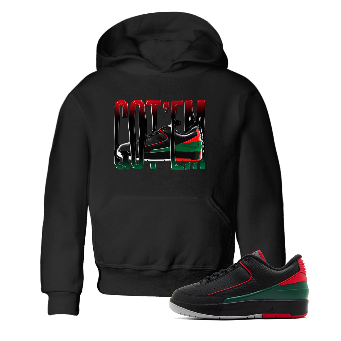 Wiggling Gotem snkmatch Tee Kids - Air Jordan 2 Christmas