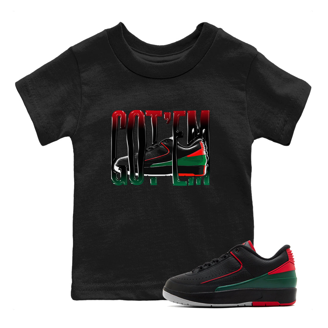 Wiggling Gotem snkmatch Tee Kids - Air Jordan 2 Christmas
