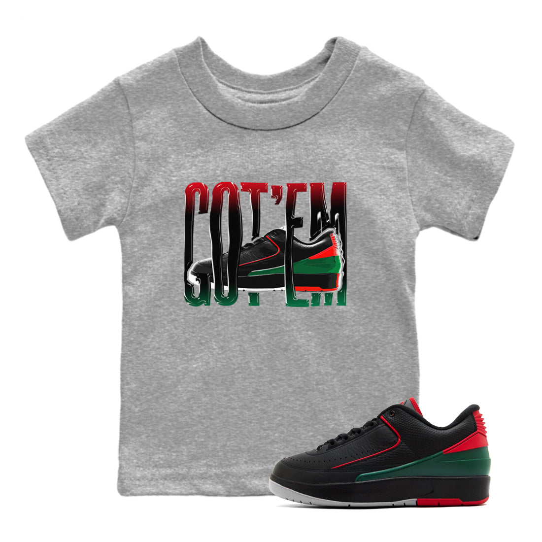 Wiggling Gotem snkmatch Tee Kids - Air Jordan 2 Christmas