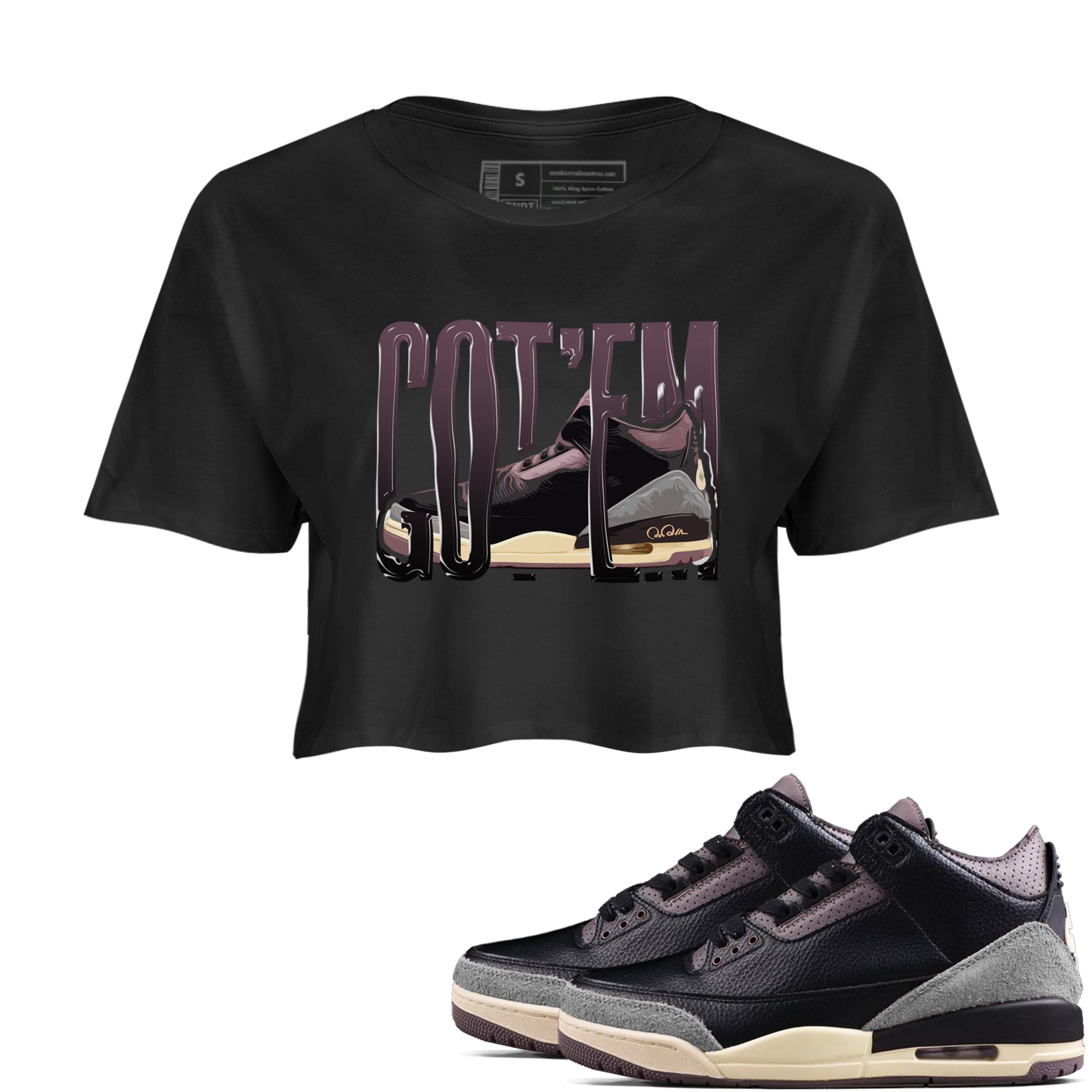 Wiggling Gotem snkmatch Women's Top - Air Jordan 3 A Ma Maniere x Black