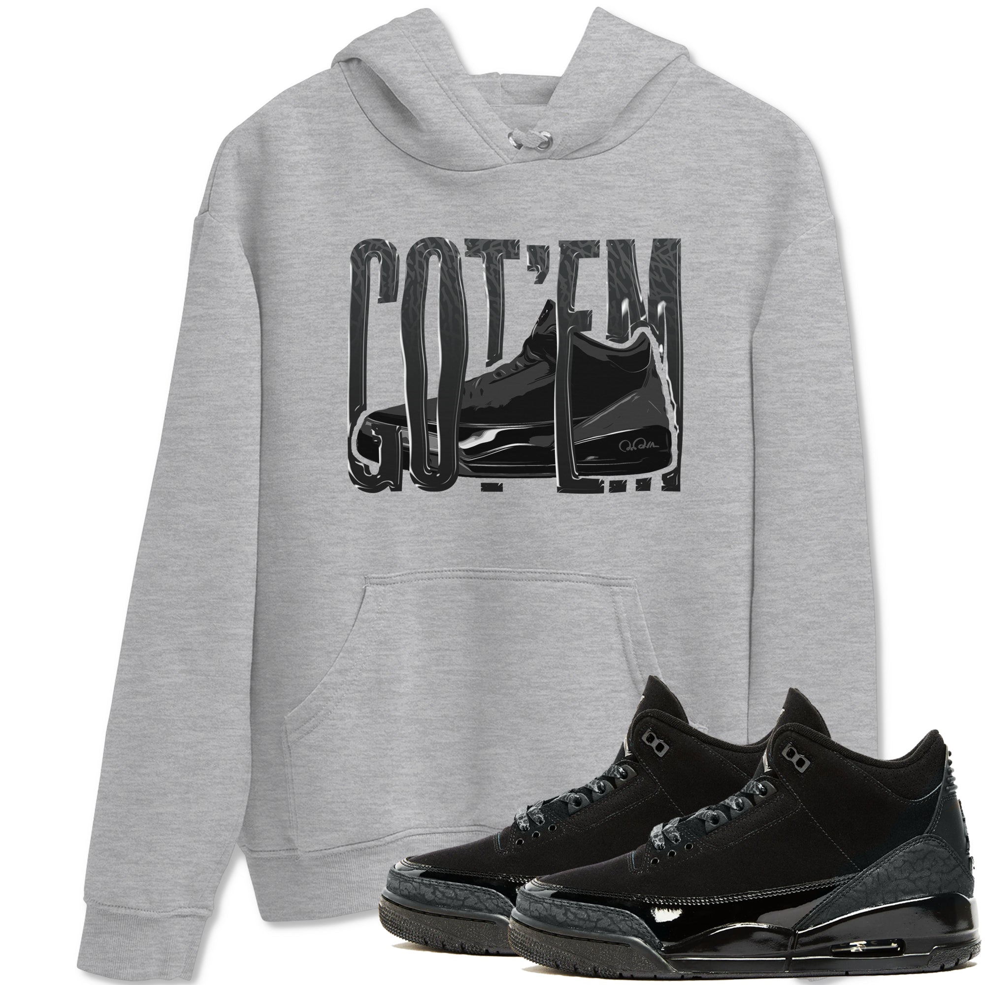 Wiggling Gotem snkmatch Tees - Air Jordan 3 Black Cat