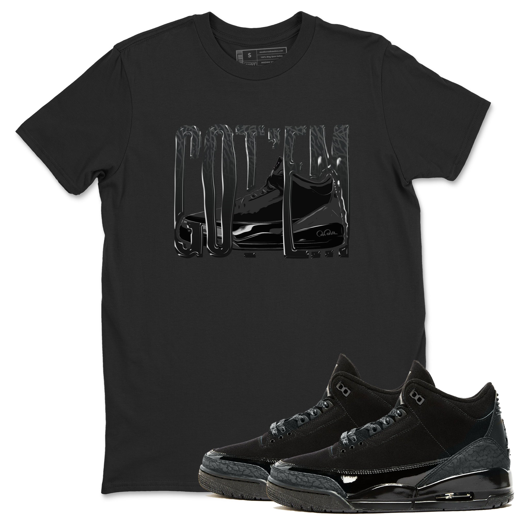 Wiggling Gotem snkmatch Tees - Air Jordan 3 Black Cat