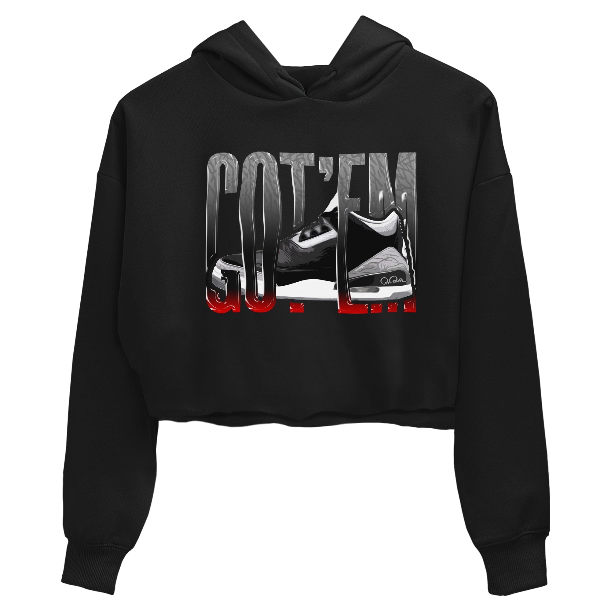 Wiggling Gotem snkmatch Women's Top - Air Jordan 3 Black Cement