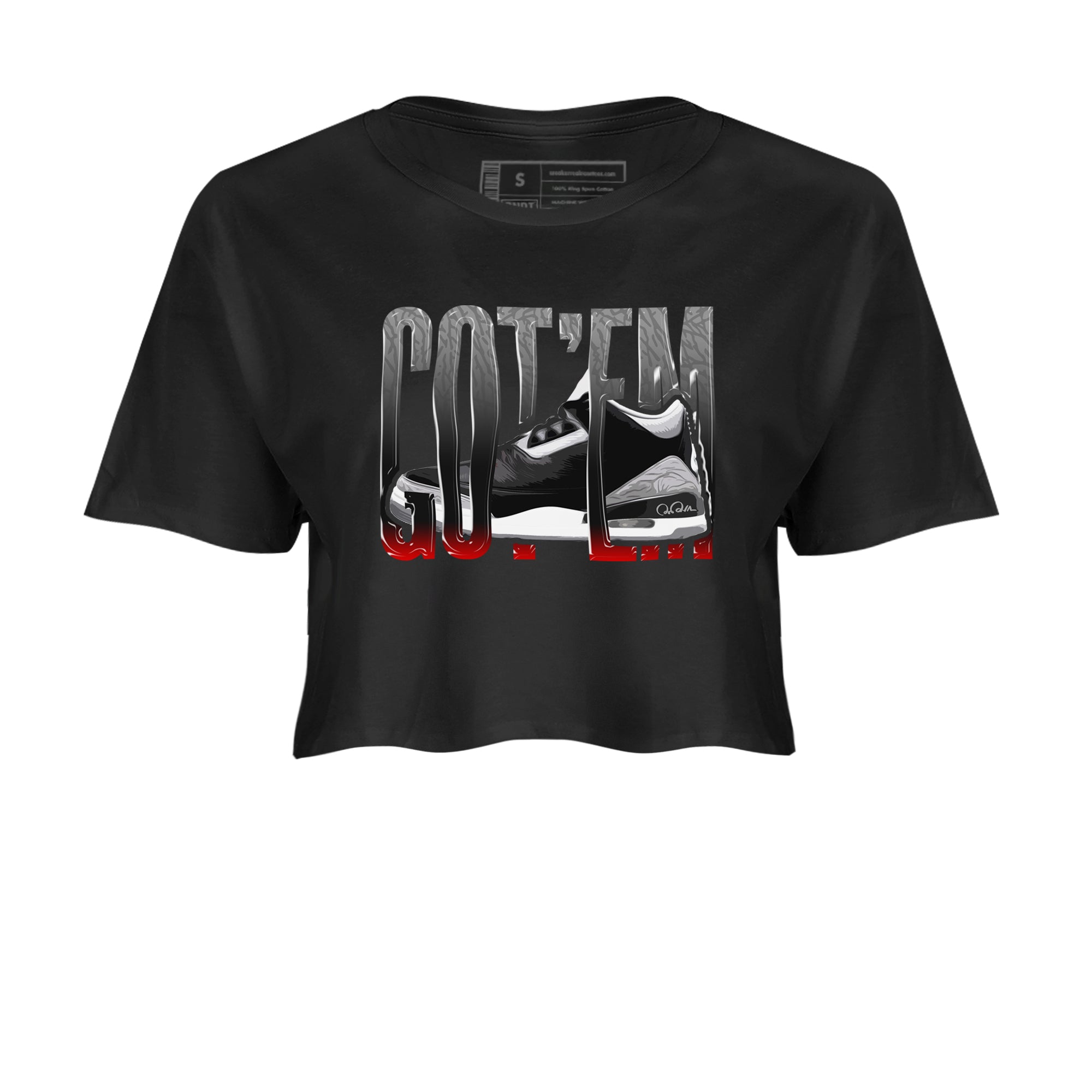 Wiggling Gotem snkmatch Women's Top - Air Jordan 3 Black Cement