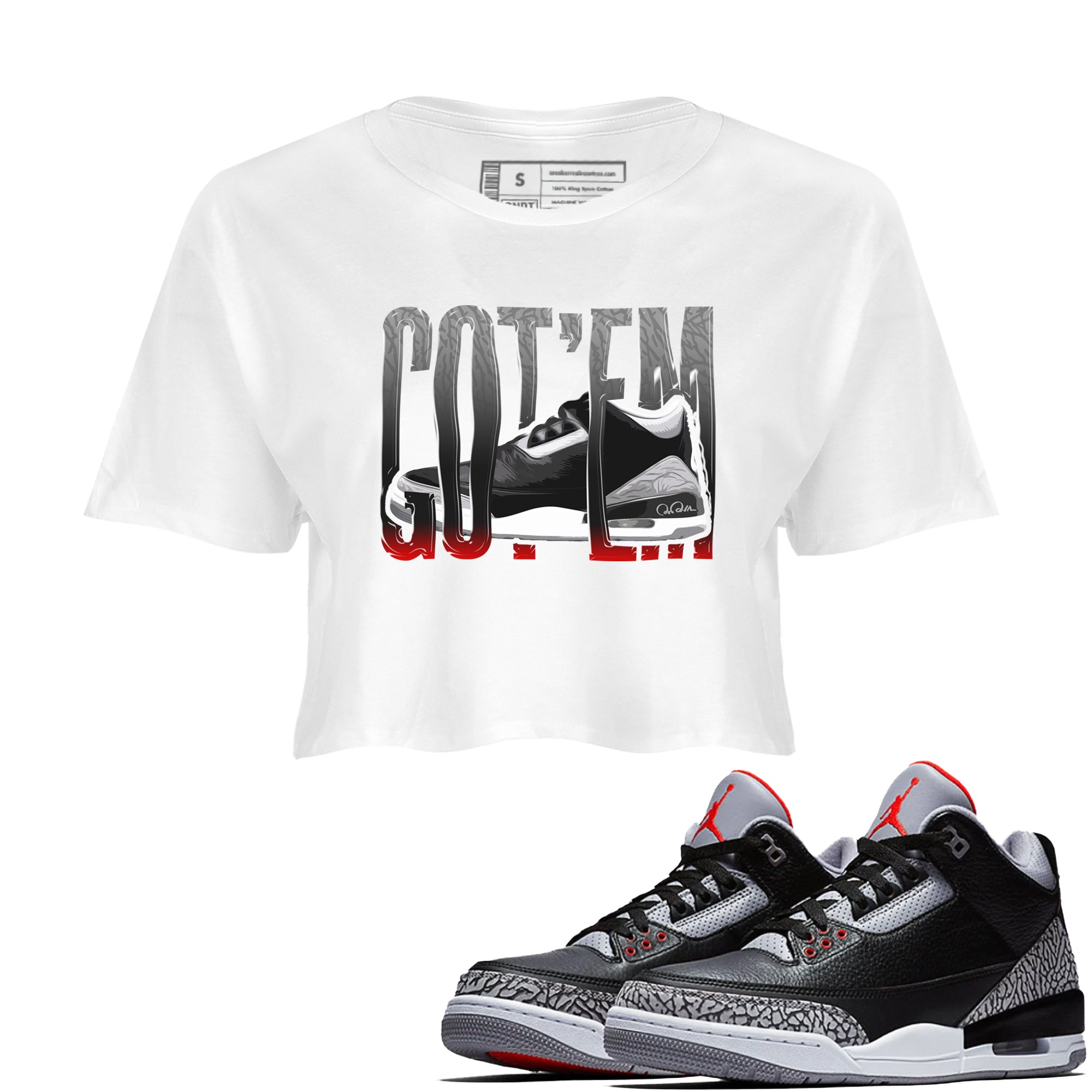 Wiggling Gotem snkmatch Women's Top - Air Jordan 3 Black Cement