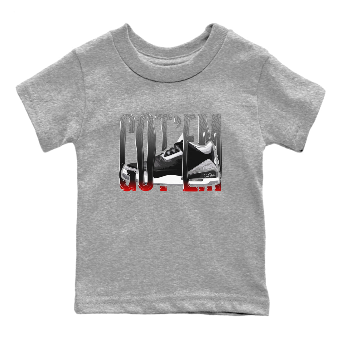 Wiggling Gotem snkmatch Tees Kids - Air Jordan 3 Black Cement