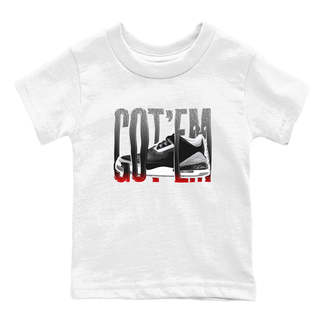 Wiggling Gotem snkmatch Tees Kids - Air Jordan 3 Black Cement