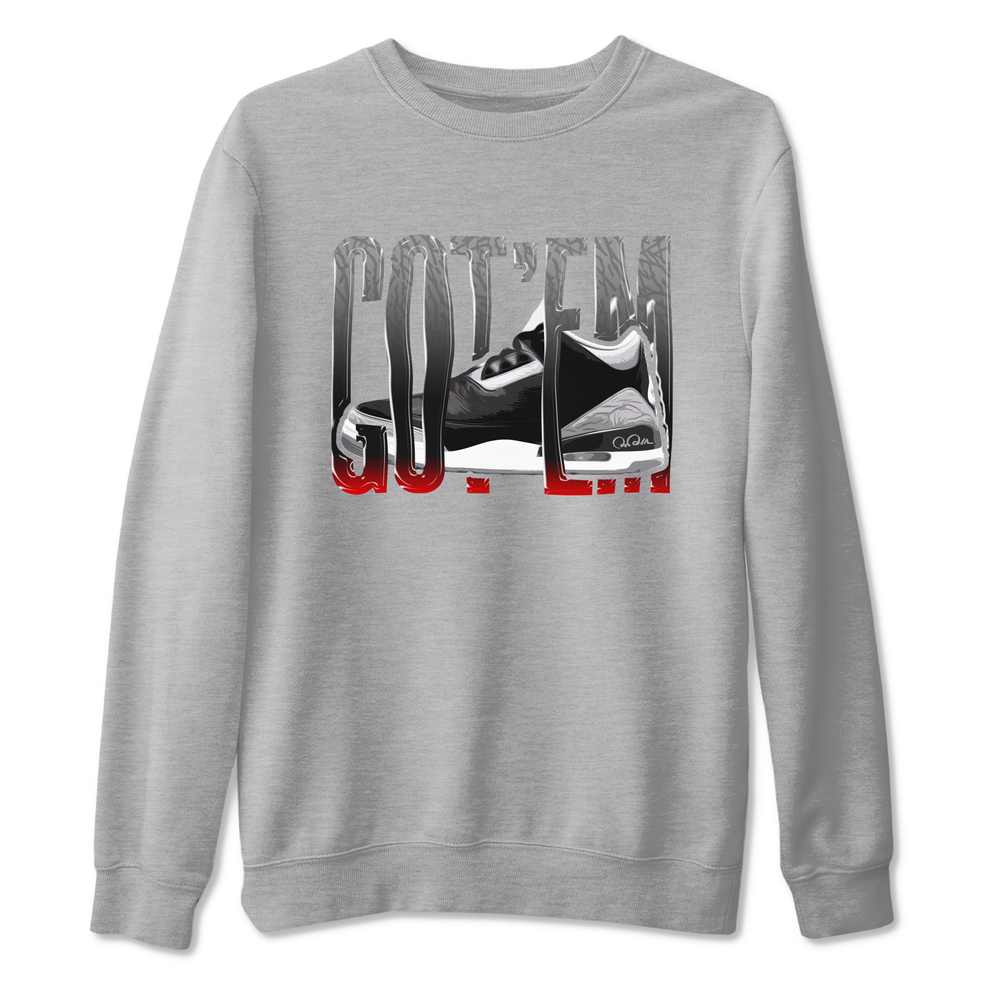 Wiggling Gotem snkmatch Tees - Air Jordan 3 Black Cement