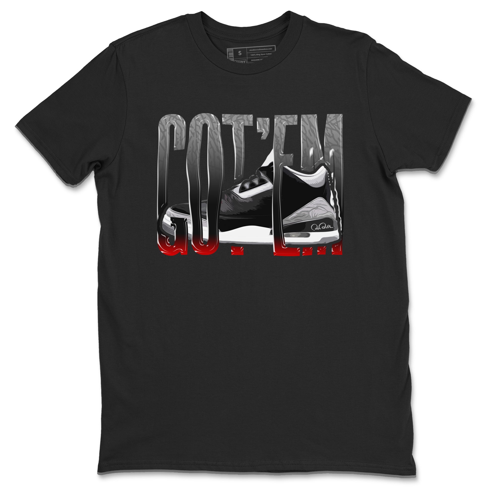 Wiggling Gotem snkmatch Tees - Air Jordan 3 Black Cement