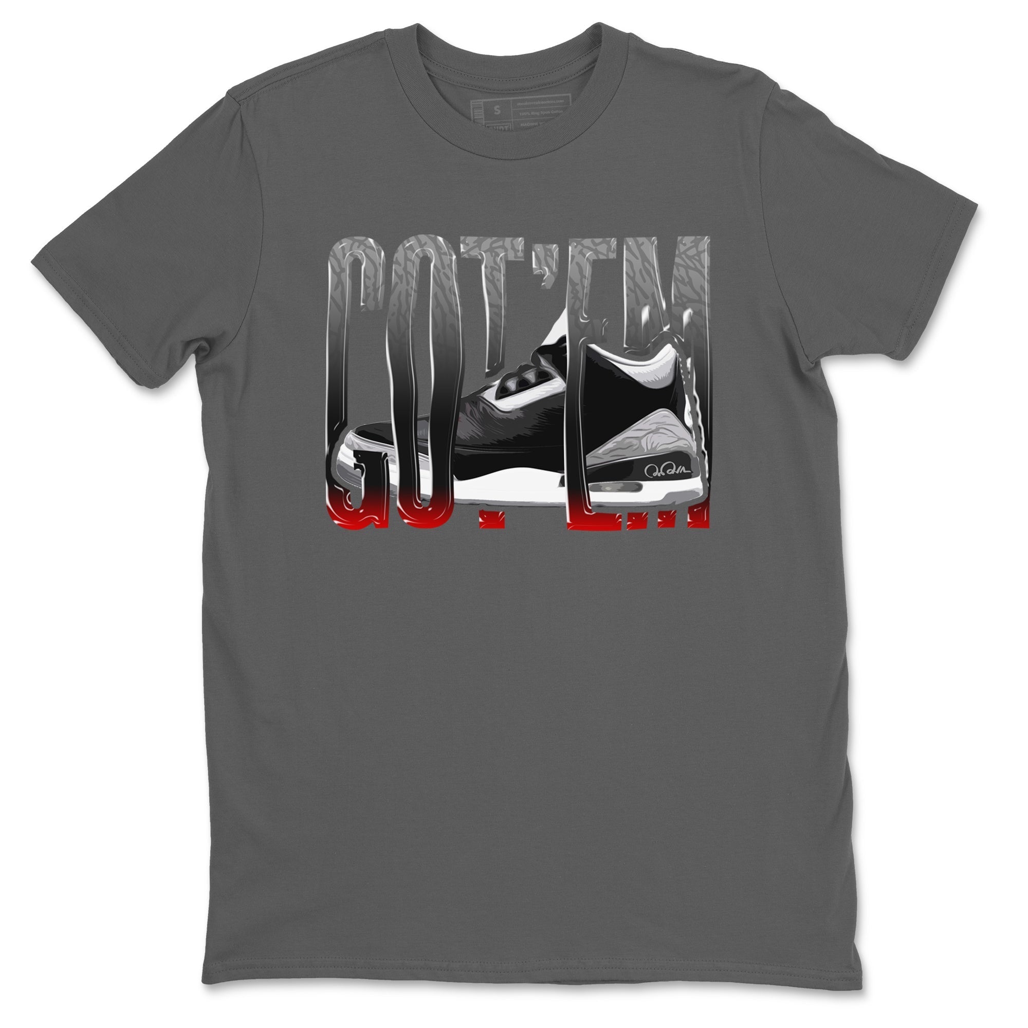 Wiggling Gotem snkmatch Tees - Air Jordan 3 Black Cement