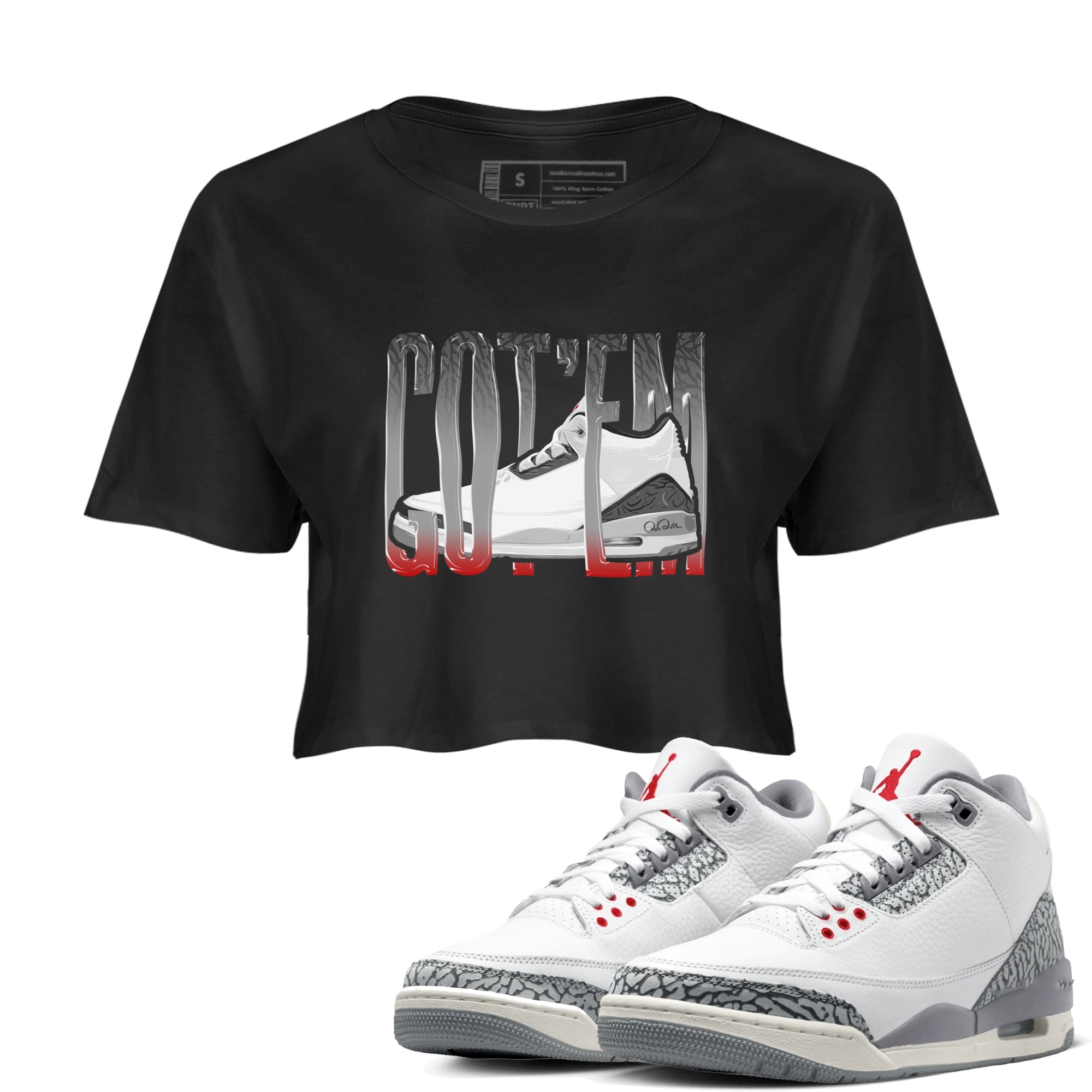 Wiggling Gotem snkmatch Women's Top - Air Jordan 3 Cement Grey