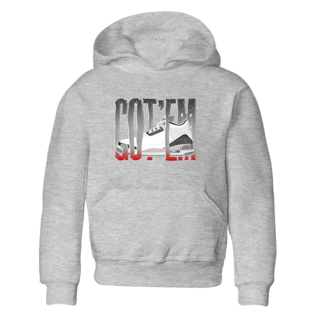Wiggling Gotem snkmatch Tees Kids - Air Jordan 3 Cement Grey