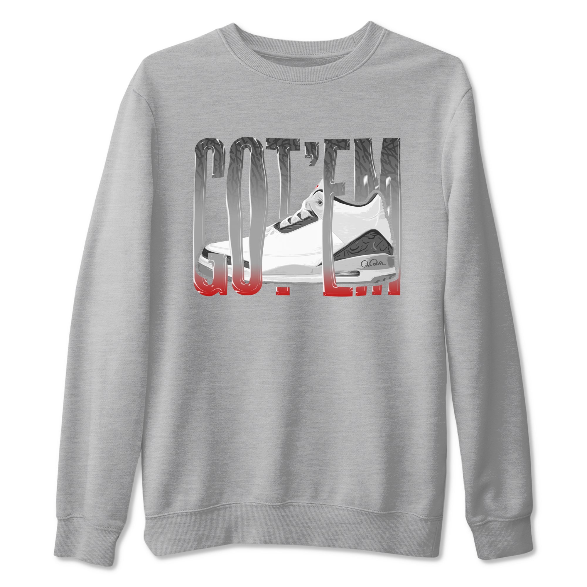 Wiggling Gotem snkmatch Tees - Air Jordan 3 Cement Grey