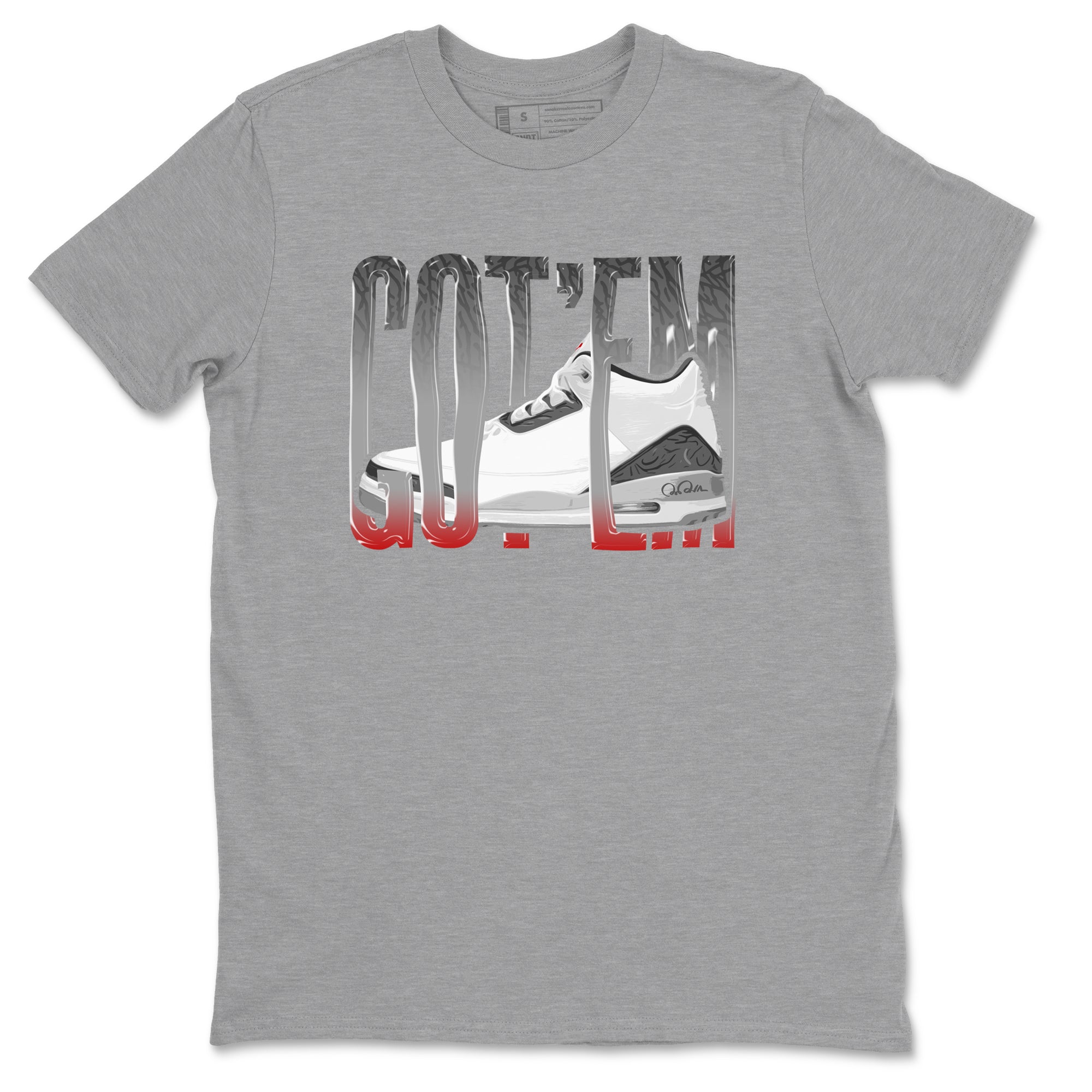 Wiggling Gotem snkmatch Tees - Air Jordan 3 Cement Grey