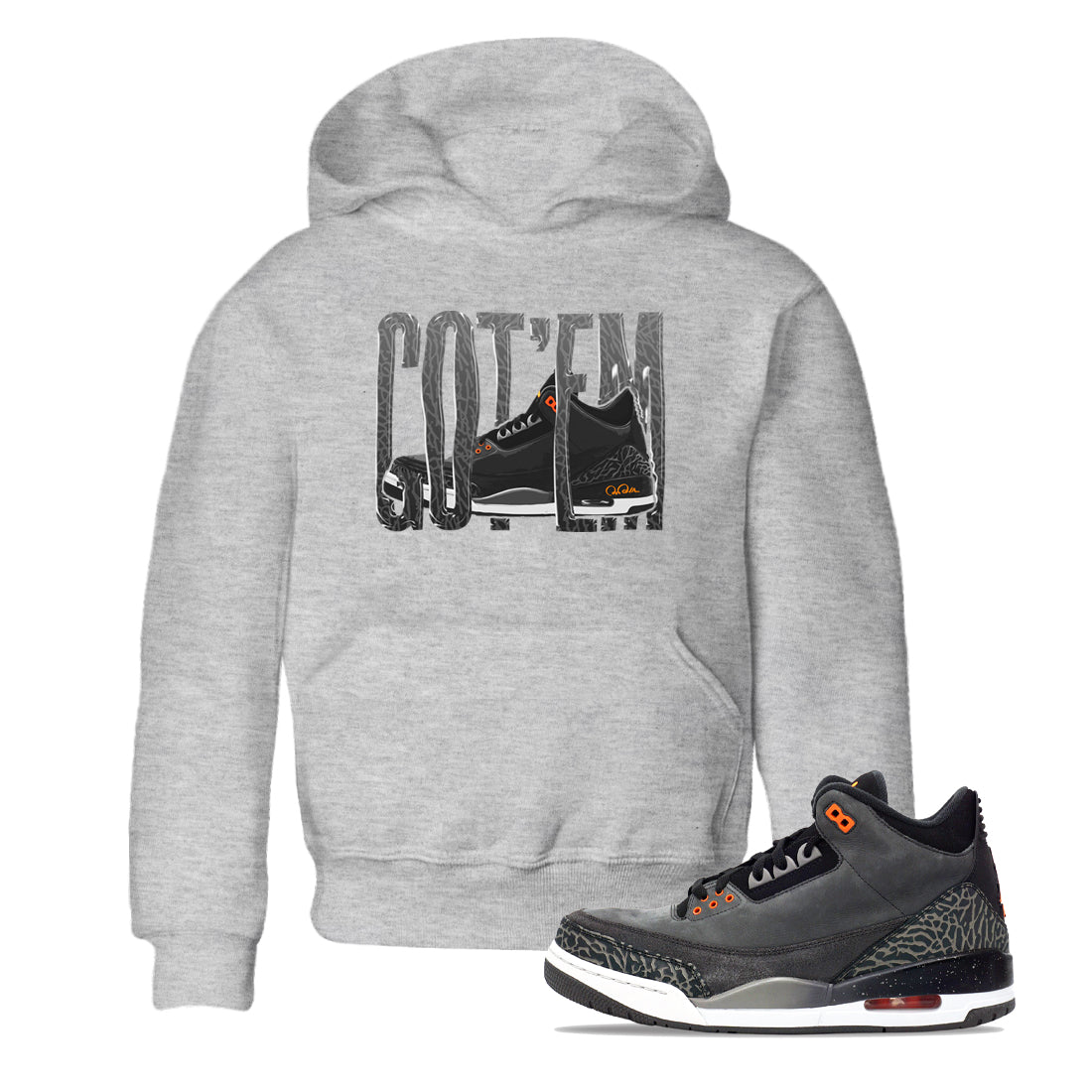 Wiggling Gotem snkmatch Tee Kids - Air Jordan 3 Fear