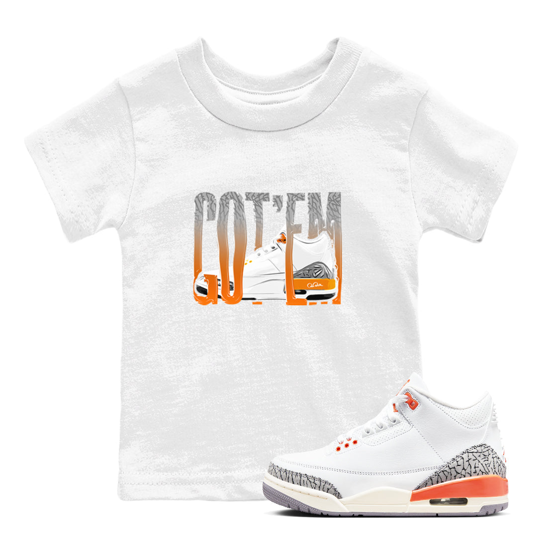 Wiggling Gotem snkmatch Tees Kids - Air Jordan 3 Georgia Peach