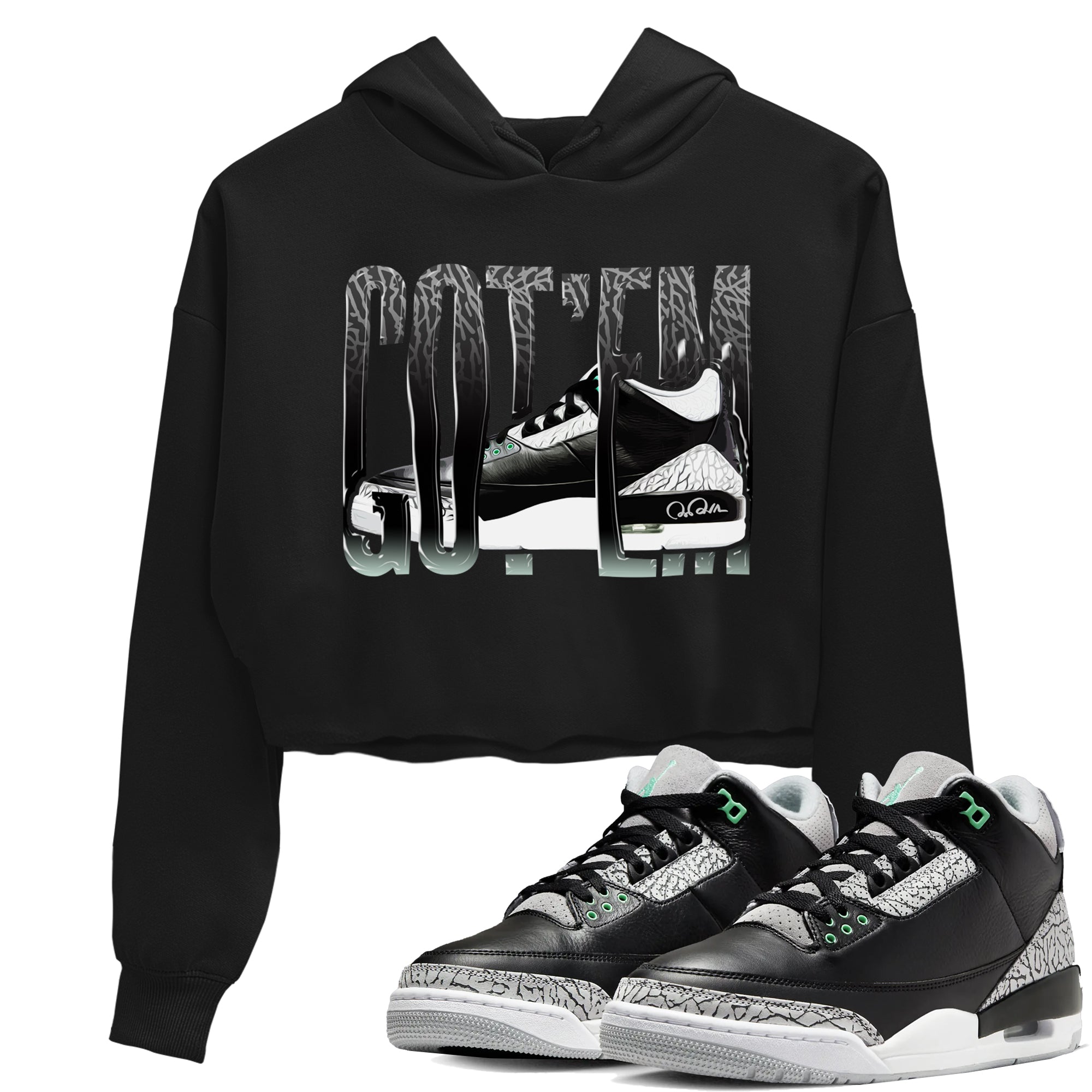 Wiggling Gotem snkmatch Women's Top - Air Jordan 3 Green Glow