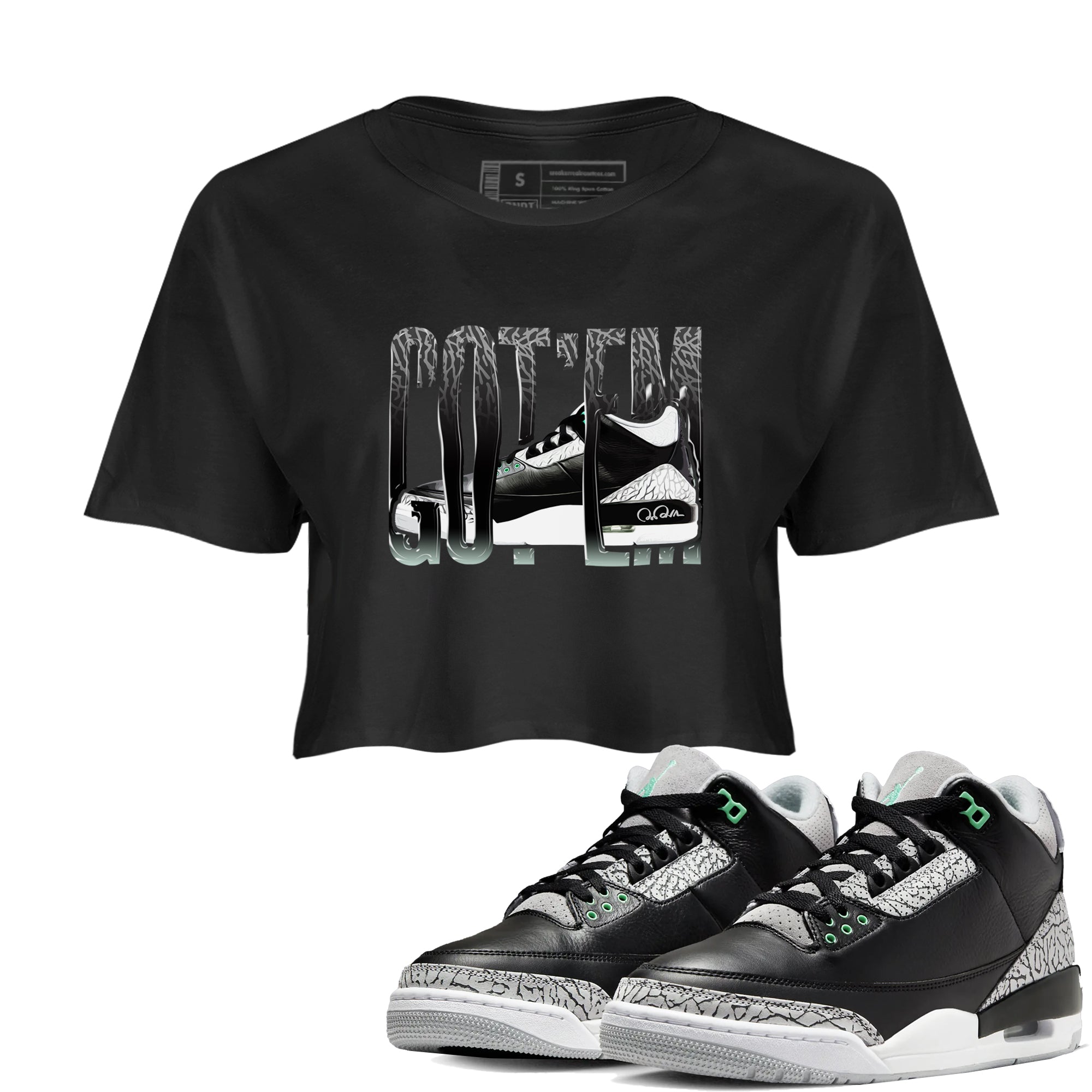 Wiggling Gotem snkmatch Women's Top - Air Jordan 3 Green Glow