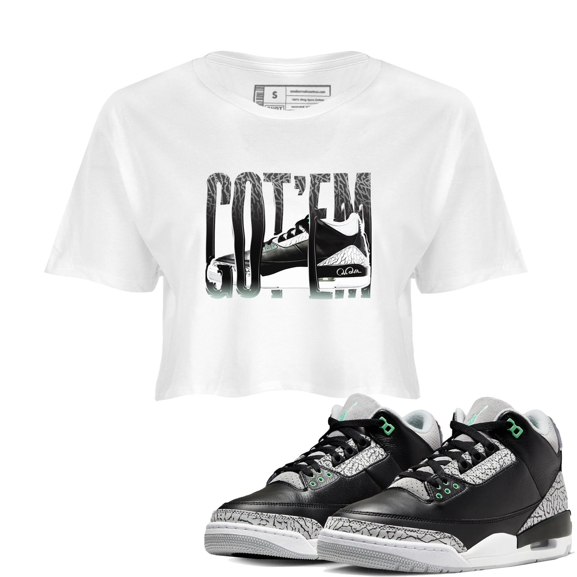 Wiggling Gotem snkmatch Women's Top - Air Jordan 3 Green Glow